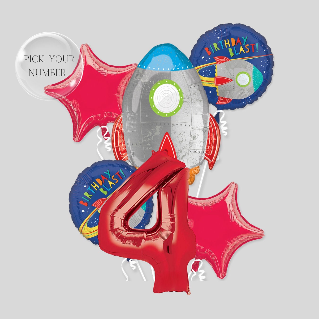 Rocket Birthday Balloon Bouquet: Outer Space Party Decor | Birthday blast