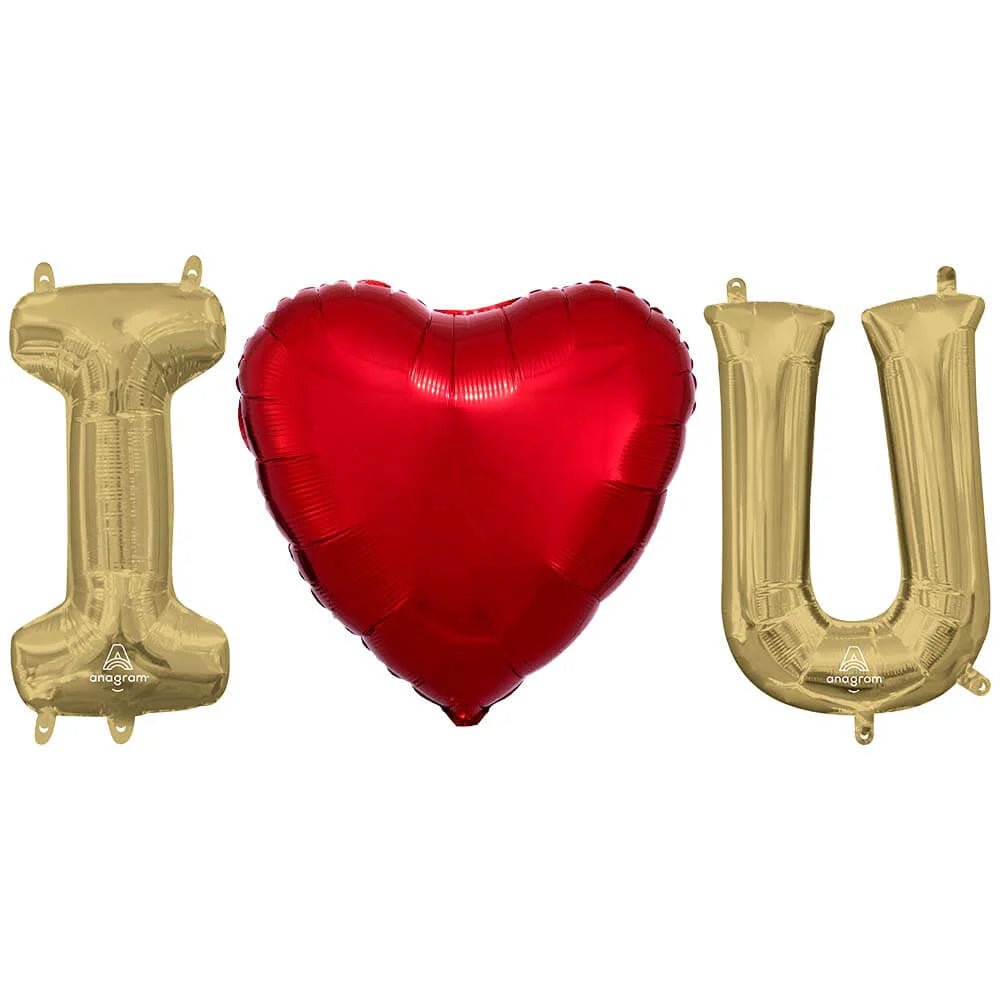 16 inch I (HEART) U - ANAGRAM LETTERS KIT (AIR-FILL ONLY)