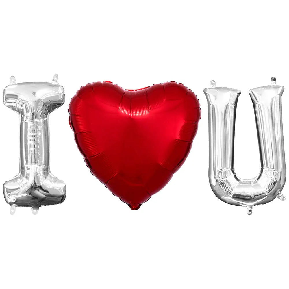 16 inch I (HEART) U - ANAGRAM LETTERS KIT (AIR-FILL ONLY)