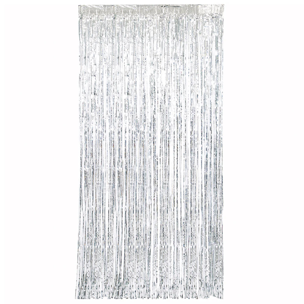 SILVER FRINGE DOOR CURTAIN 3.25ft X 6.5ft