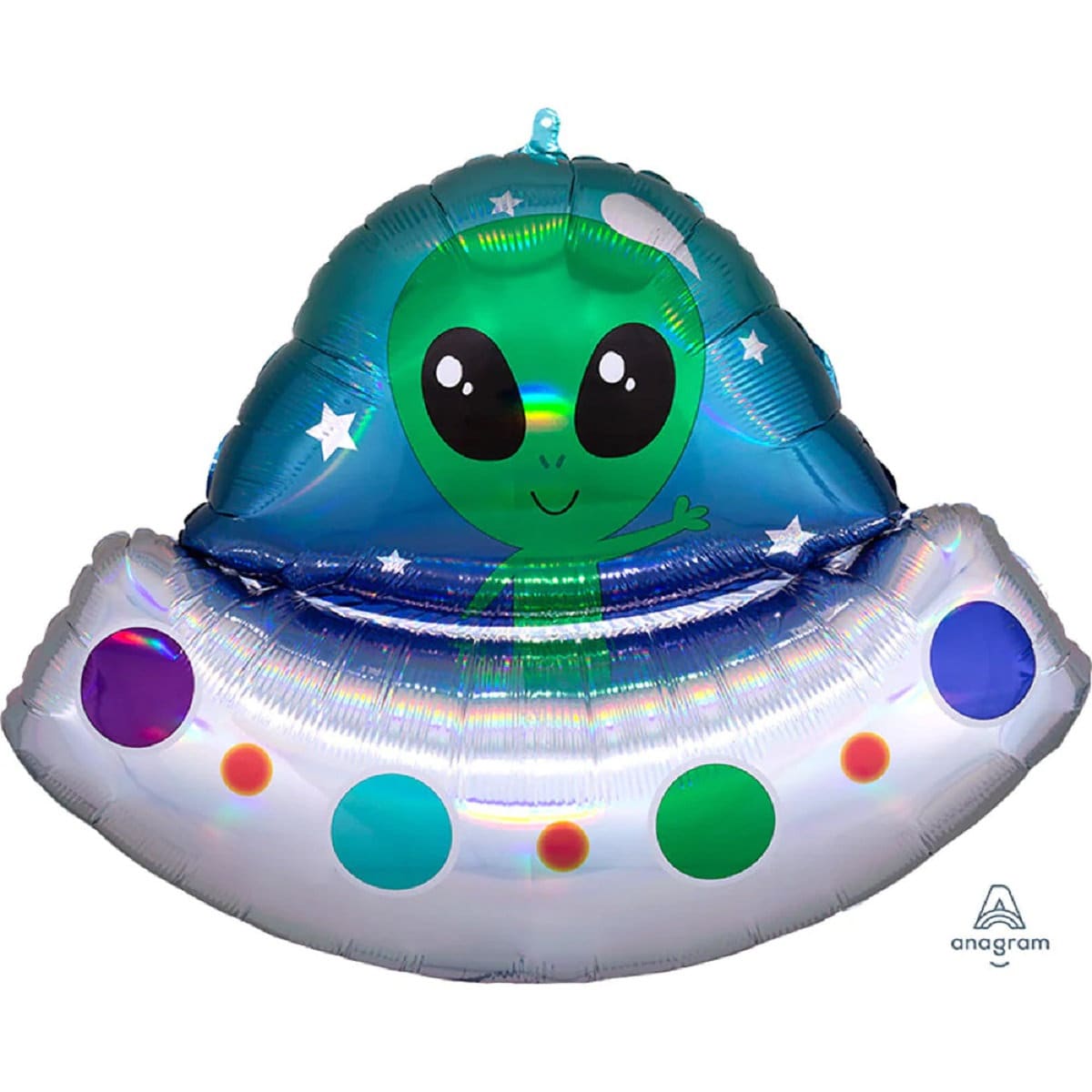 Iridescent Alien Spaceship Balloon: Outer Space Party Decor