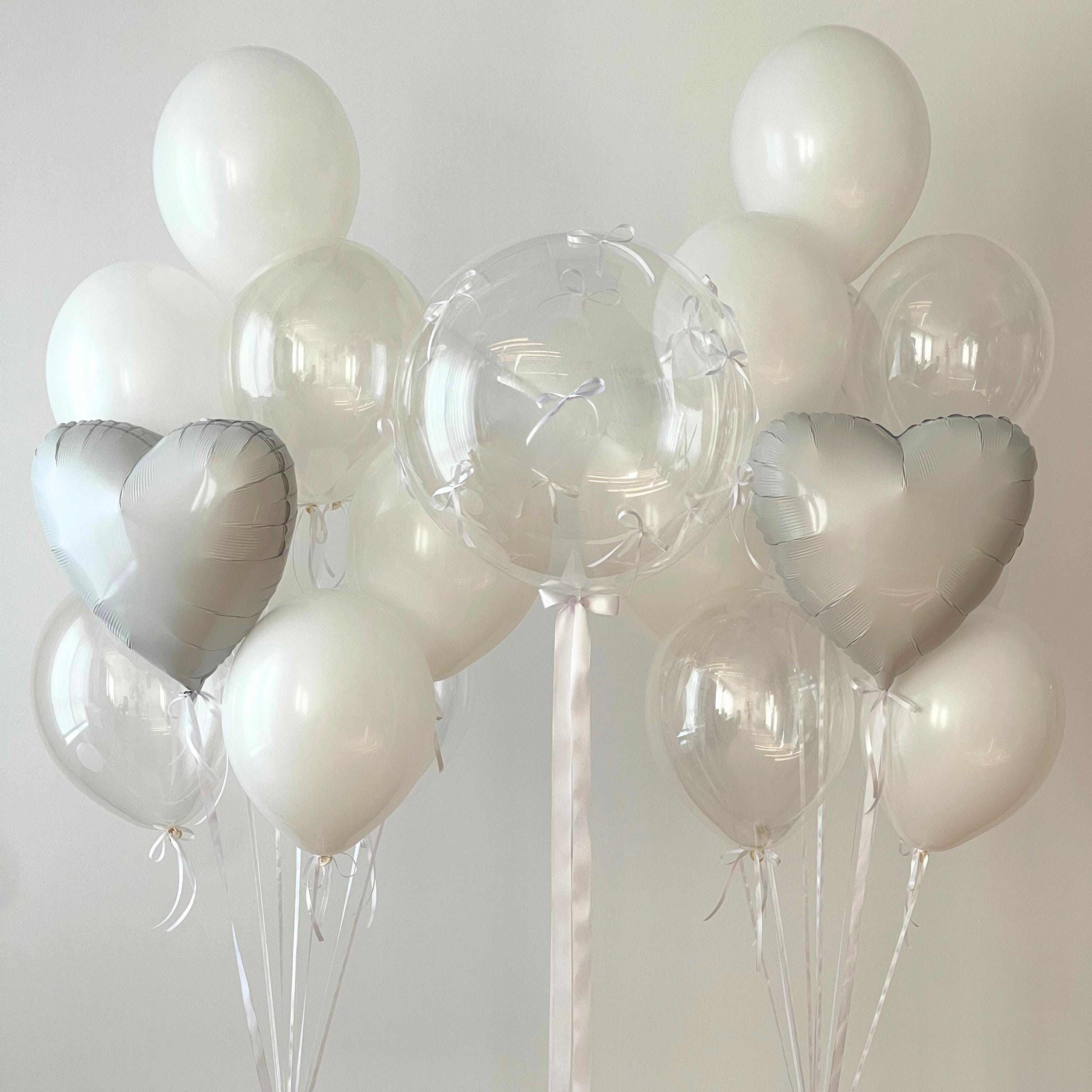 White Bow Balloon Bouquet: Coquette Party Decor