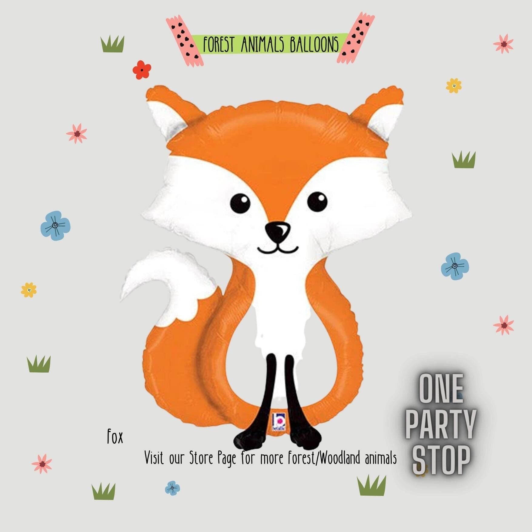 Woodland Animals Balloons: Forest Baby Shower Birthday Party