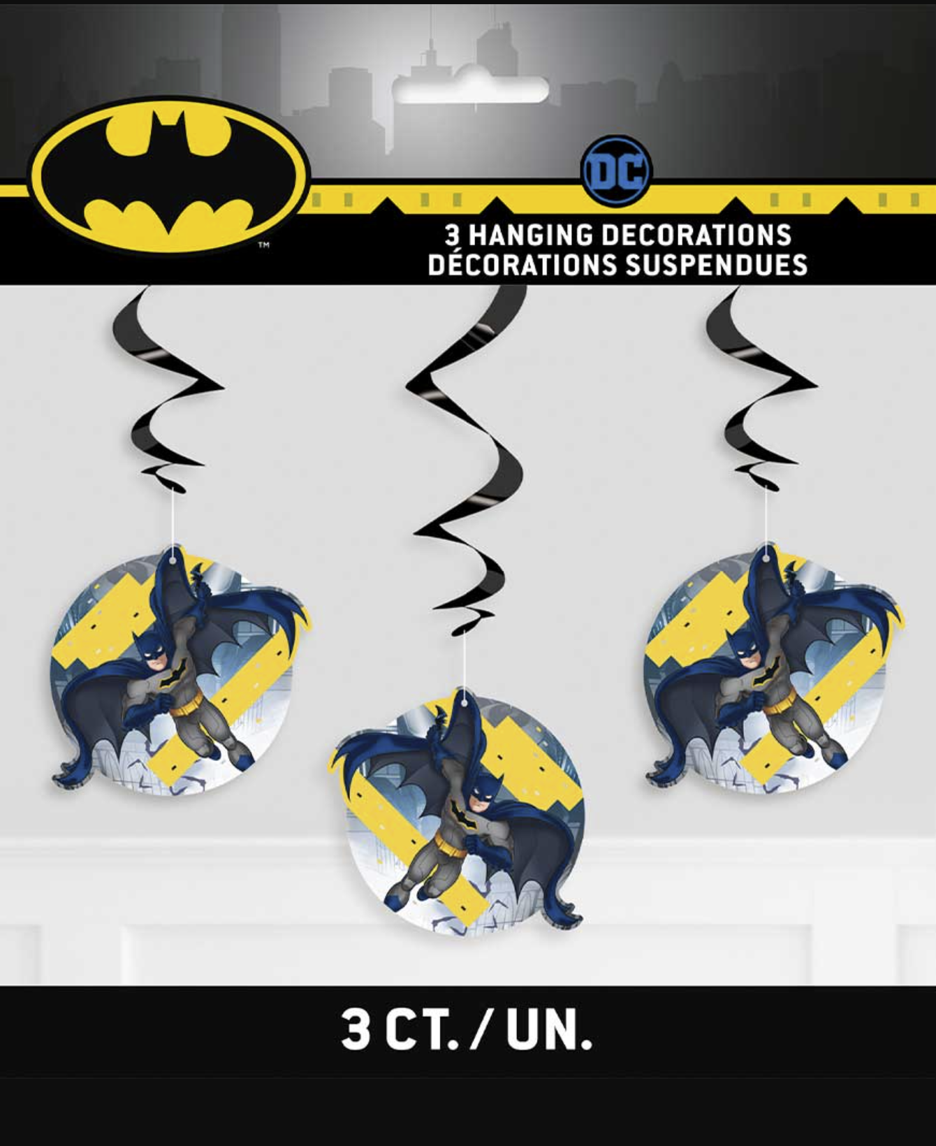 Batman Hanging Swirl Decorations 26" 3ct