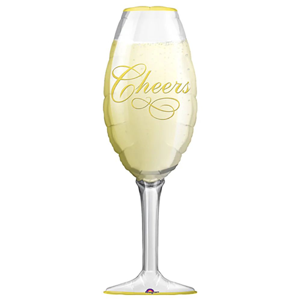 38 inch BUBBLY CHEERS WINE CHAMPAGNE GLASS