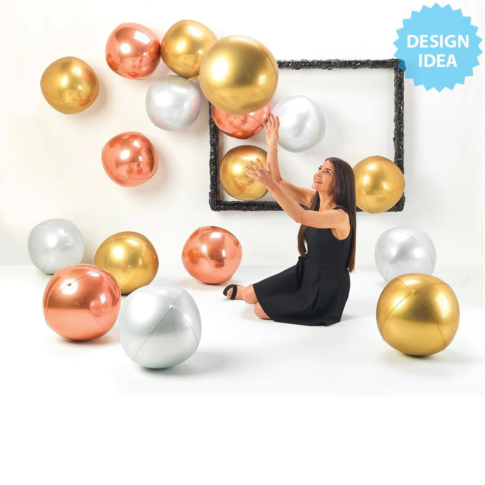 16 inch DIMENSIONALS SILVER GLOBE
