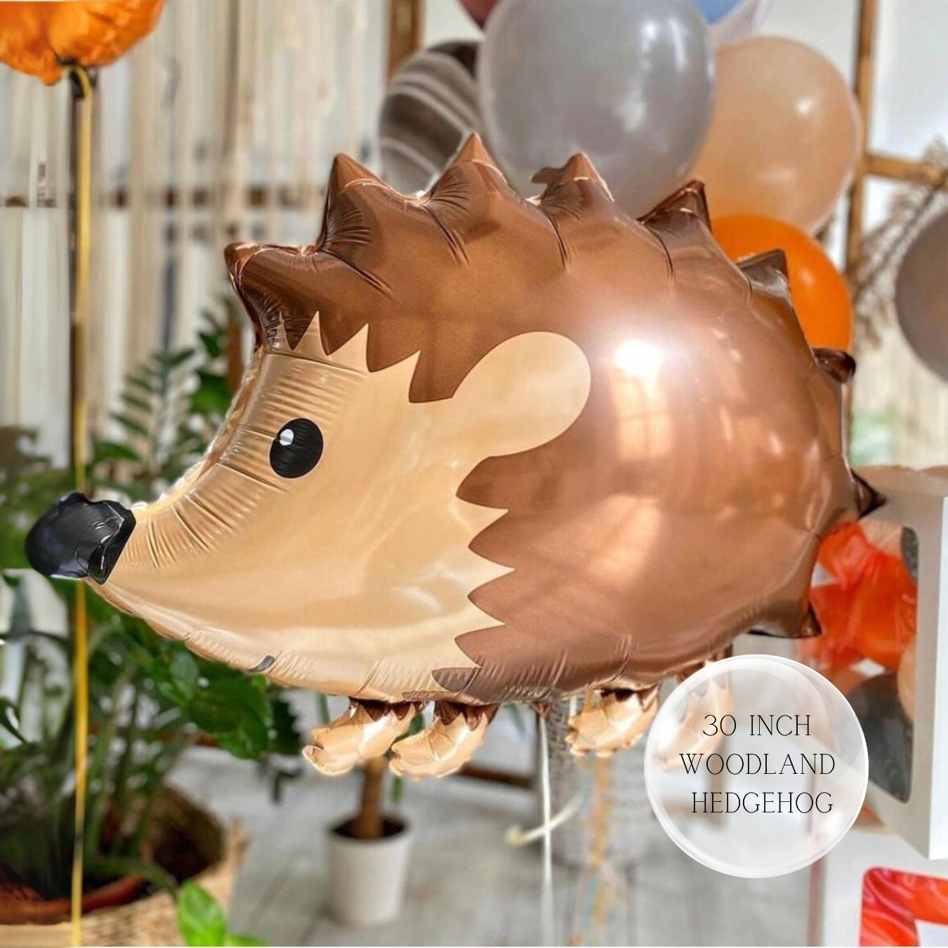 Woodland Hedgehog Balloon: Forest Animal Party Decor