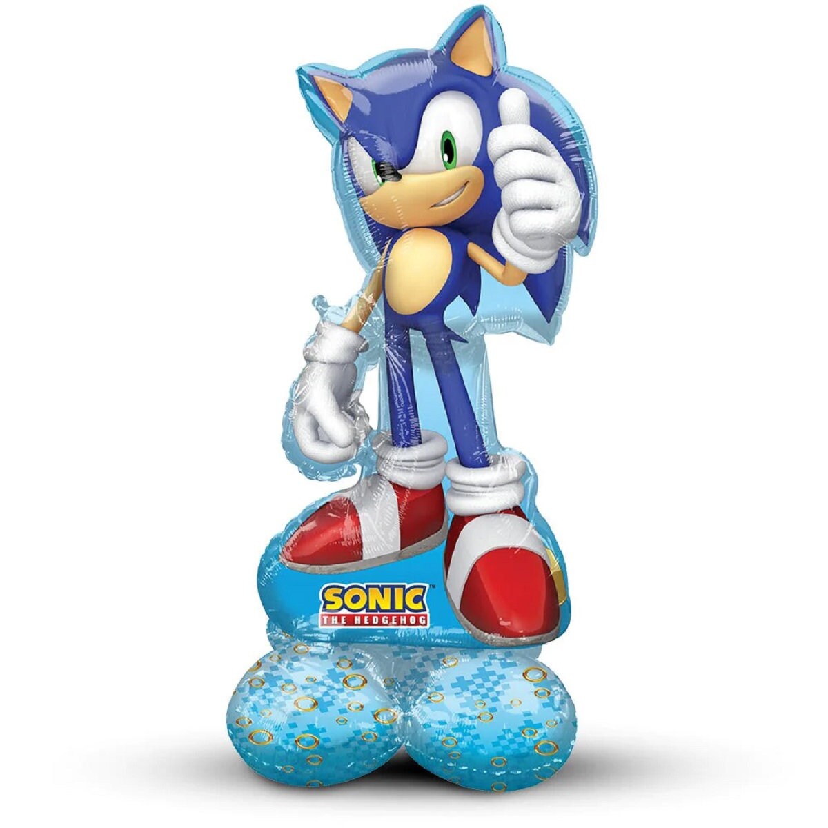 53" AirLoonz Sonic the Hedgehog 2 Foil Balloon | Sonic Air Filled Standing Balloon | Sonic Movie Balloons | Sonic Giant Standing Balloon