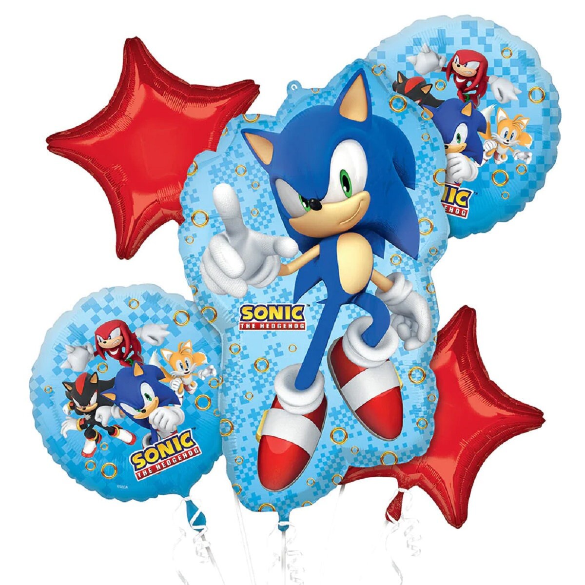 53" AirLoonz Sonic the Hedgehog 2 Foil Balloon | Sonic Air Filled Standing Balloon | Sonic Movie Balloons | Sonic Giant Standing Balloon