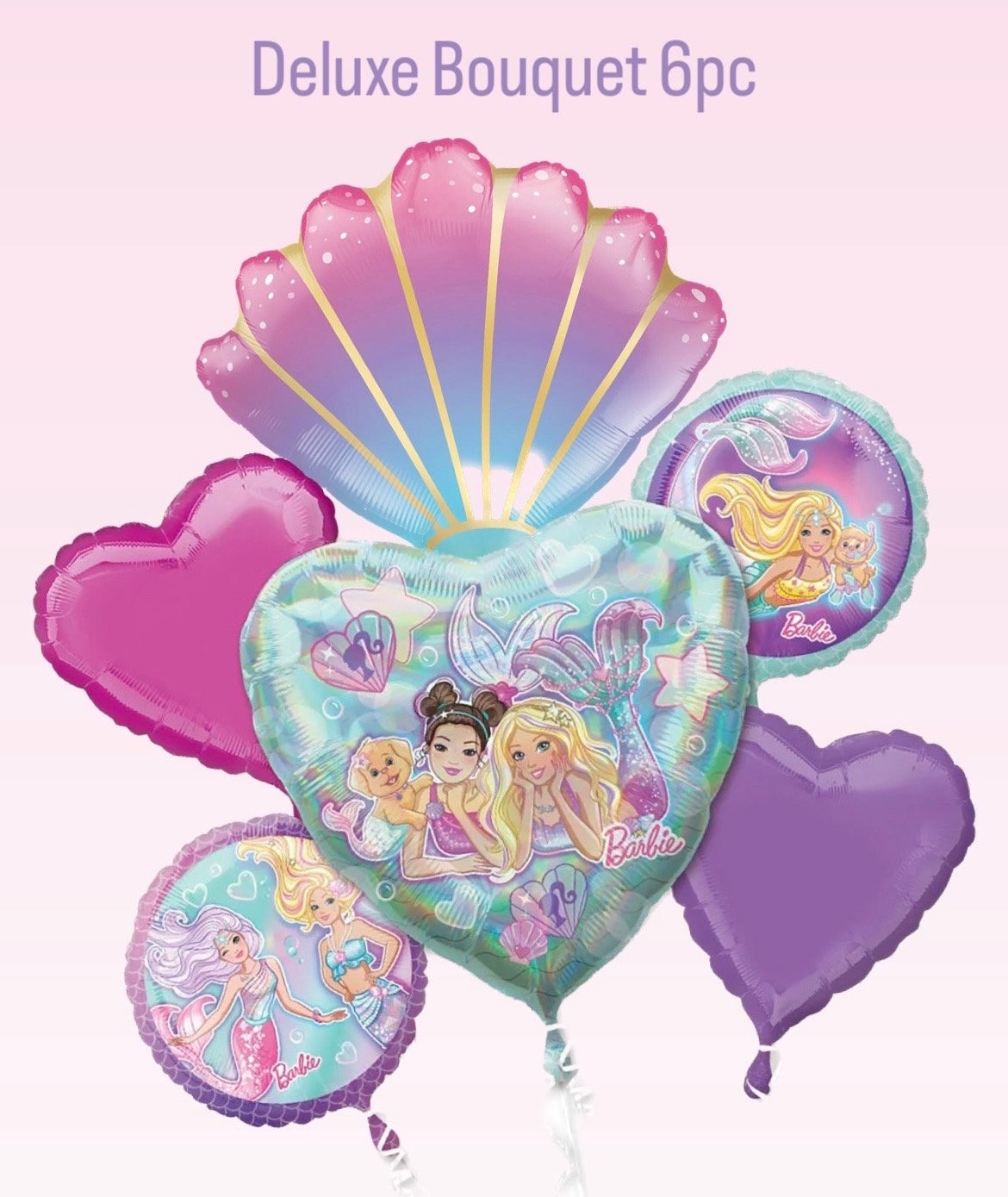 Barbie Mermaid Balloons | Barbie Mermaid Balloon Bouquet | Mermaid Barbie Helium Balloons | Mermaid Barbie | Barbie Party Decorations