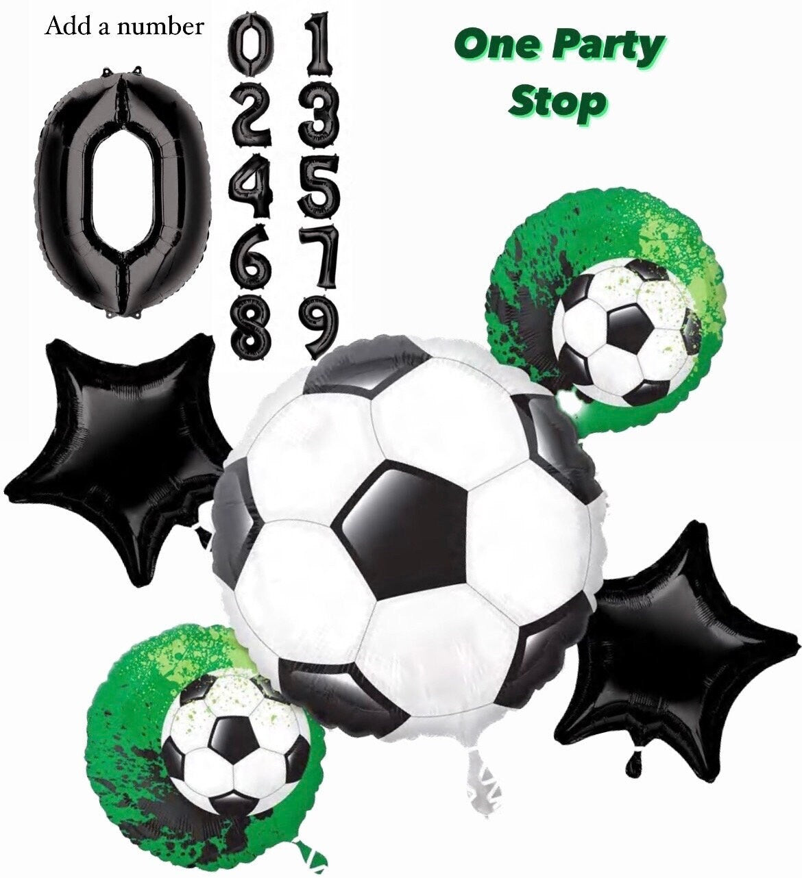 Soccer Balloons | Soccer Balloon Bouquet | Goal Getter Helium Balloons | Goal Getter Balloons | Soccer Party Decorations | Soccer supplies
