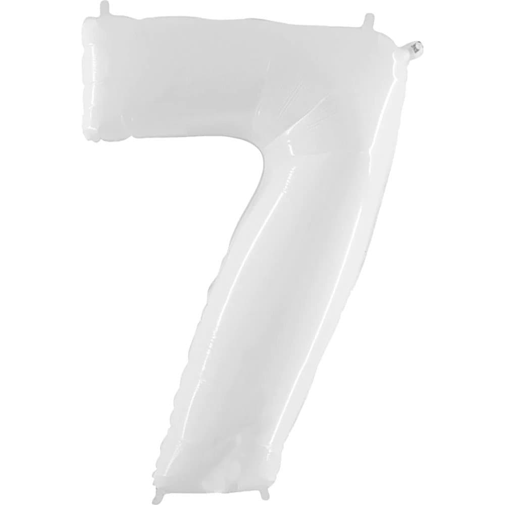 Giant White Number Balloons | Number Foil Balloons | White Number Helium Balloons | White Number Balloons | White Foil Mylar Numbers 34in