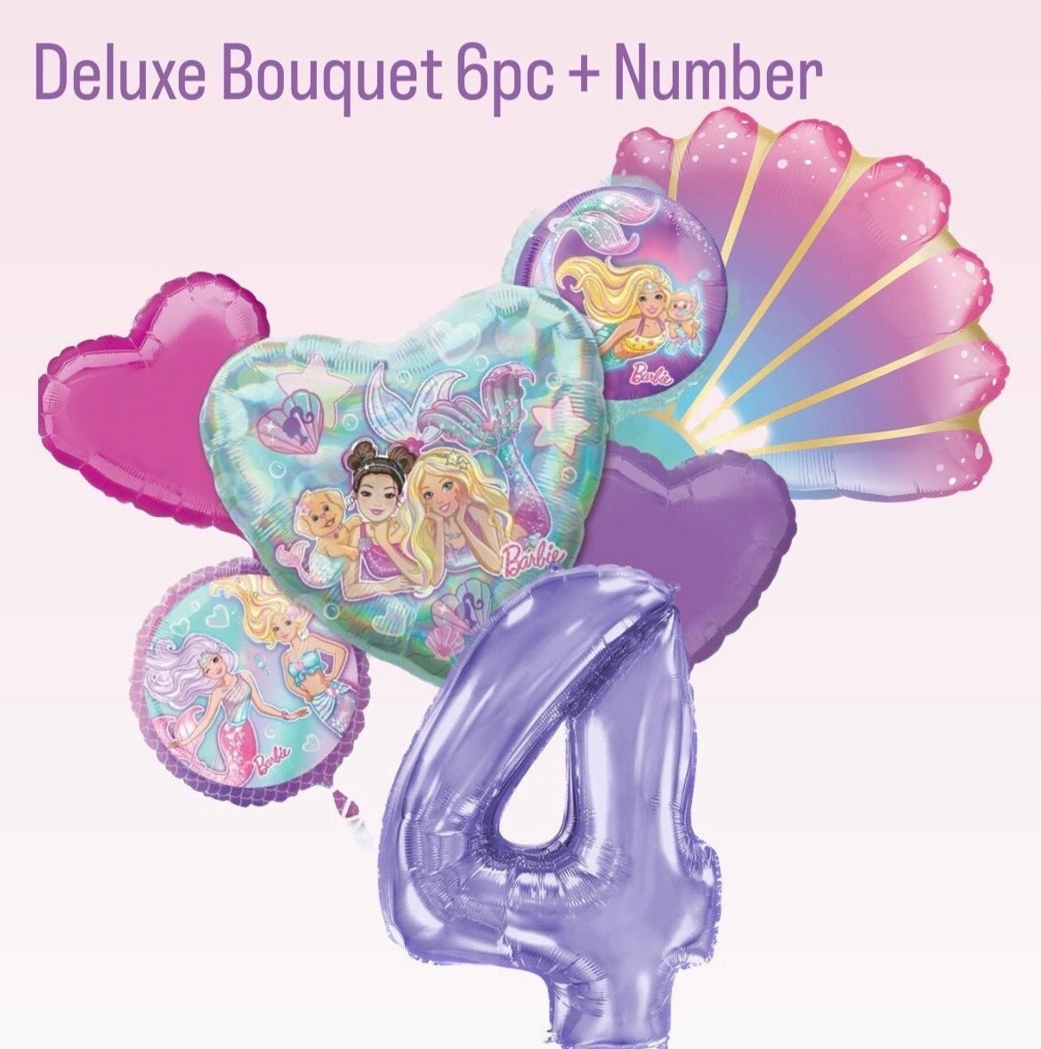 Barbie Mermaid Balloons | Barbie Mermaid Balloon Bouquet | Mermaid Barbie Helium Balloons | Mermaid Barbie | Barbie Party Decorations