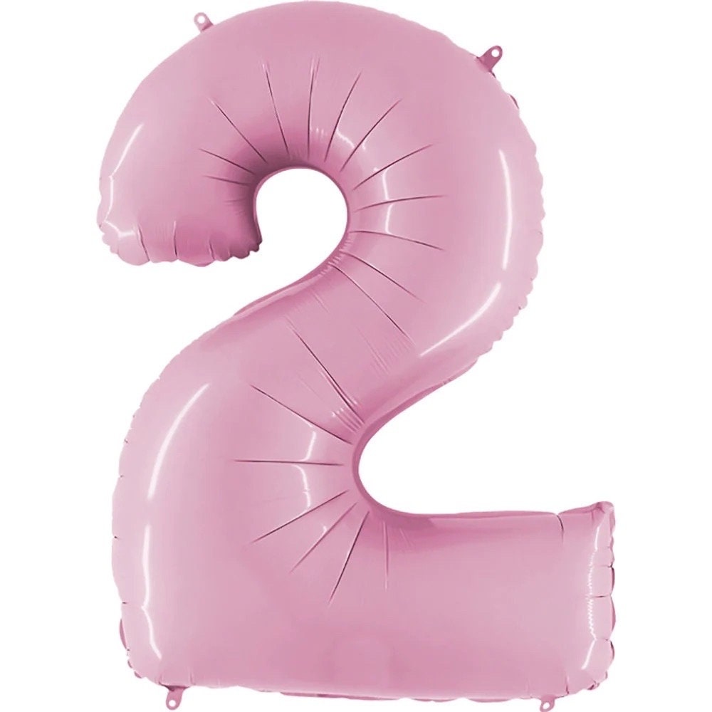 Pastel Pink Number Balloons, 34" | Foil Mylar Number Balloons | Birthday Number Balloons | Baby Pink Number Balloons | Pink Balloon Numbers