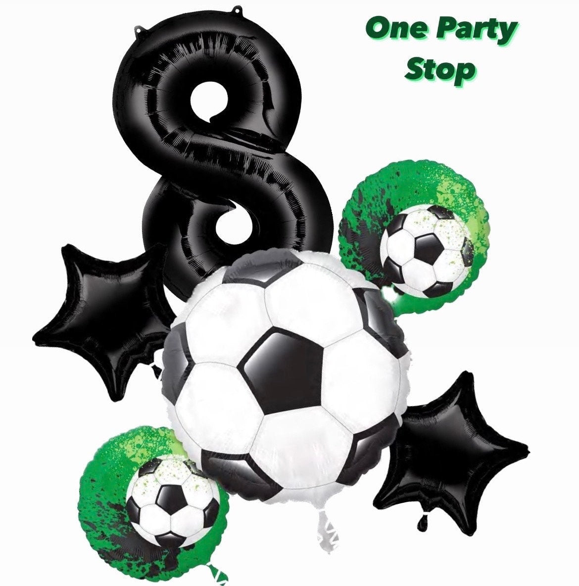 Soccer Balloons | Soccer Balloon Bouquet | Goal Getter Helium Balloons | Goal Getter Balloons | Soccer Party Decorations | Soccer supplies