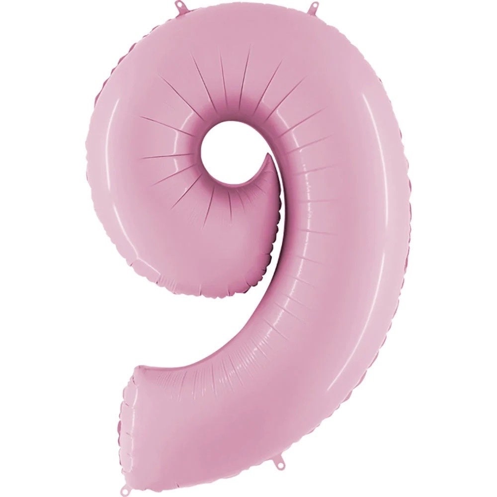 Pastel Pink Number Balloons, 34" | Foil Mylar Number Balloons | Birthday Number Balloons | Baby Pink Number Balloons | Pink Balloon Numbers
