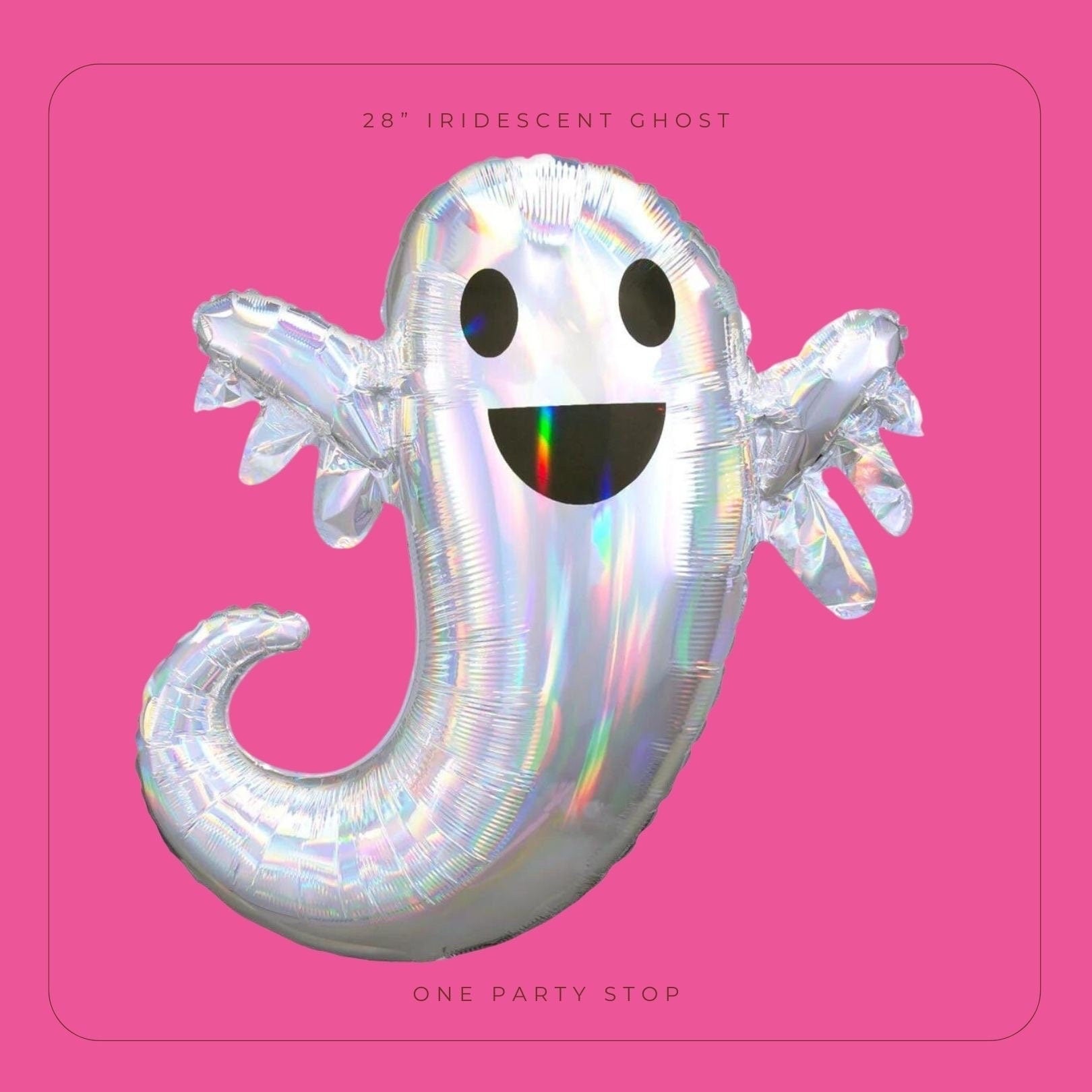 HALLOWEEN Happy Iridescent Ghost | Halloween Balloons | Halloween party decor and supplies | Witch hat Balloon | Halloween kid friendly