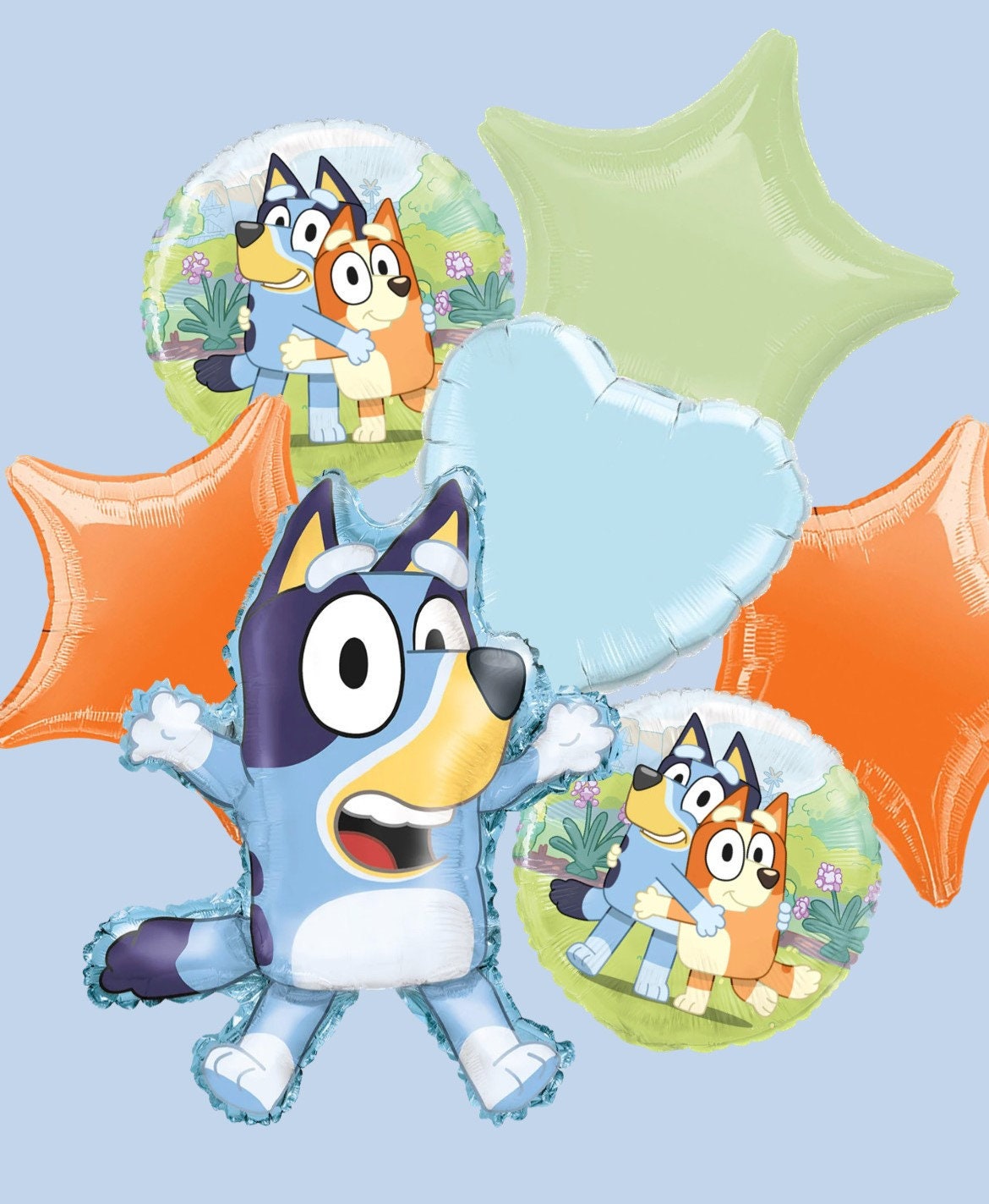 18" Bluey Birthday Party Balloons | Bluey kids party decorations | Bluey Birthday | Bluey Balloon | Bluey and Bingo | Puppy Pawty Balloon