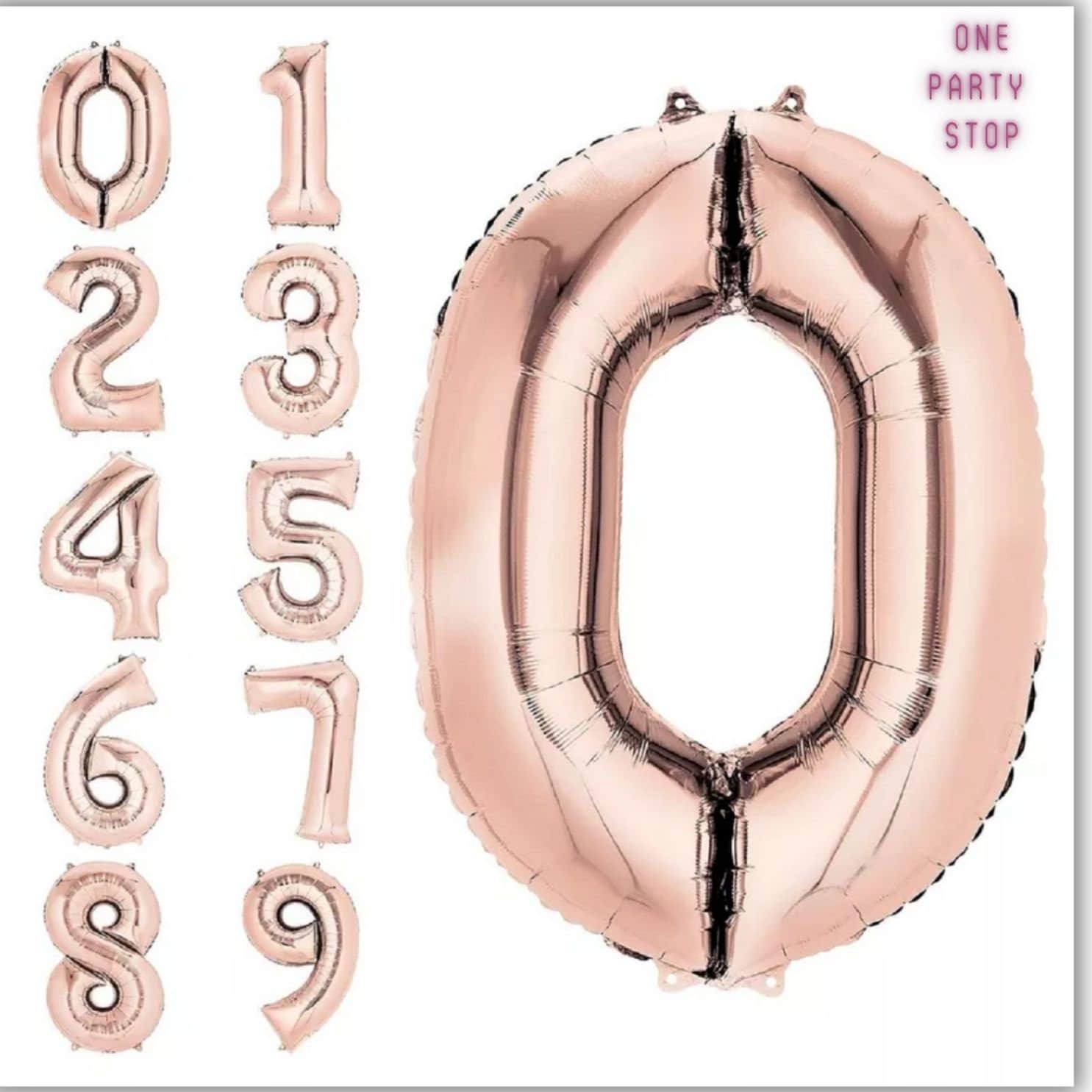 Blush Birthday Foil Balloon Bouquet, 5pc | Rose Gold Happy Birthday Balloon | Birthday Balloons | Blush Balloons | Large Gold Rose Numbers