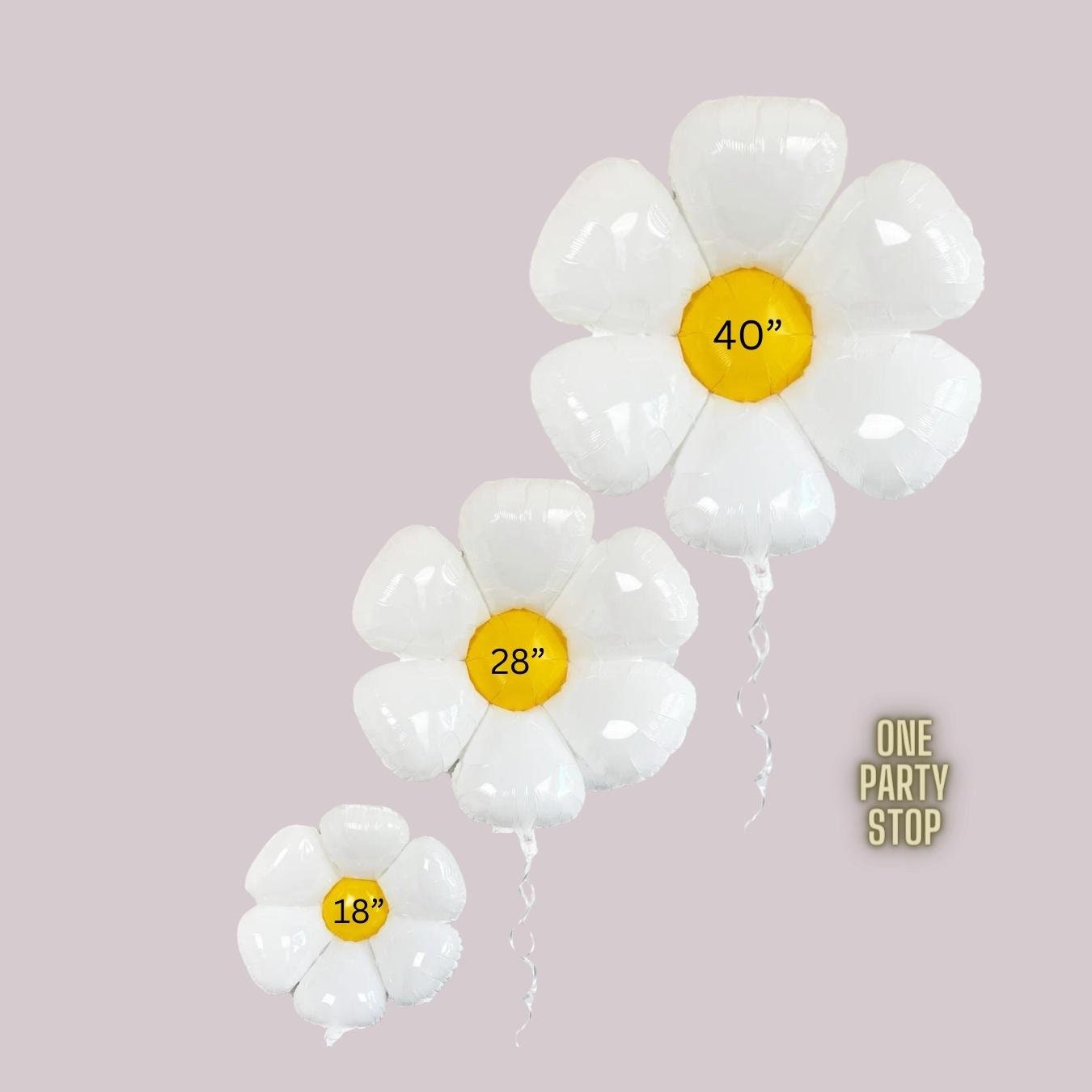 Daisy Number Balloon Bouquet | Number Balloon Structure, 40in | Boho Chic | Two Groovy | Groovy One | Flower Power | First Birthday