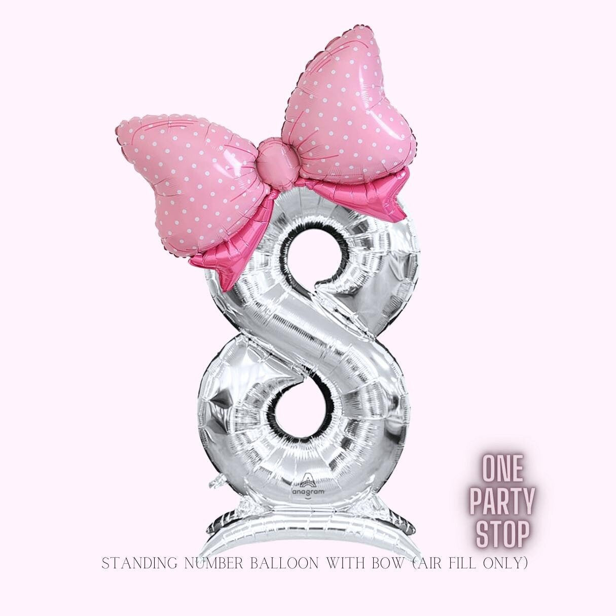 First Birthday | Balloon Tower with Pink Bow Balloon | Birthday Minnie Balloons | Barbie Birthday | Girls Pink Birthday | 3rd