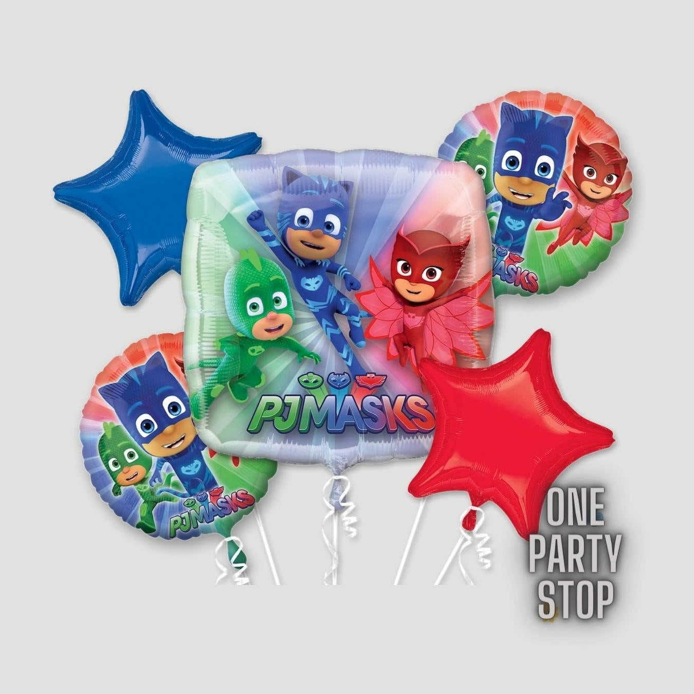 PJ Mask Balloon Bouquet - Anagram licensed | PJ Mask Birthday | Pj Masks decorations | Pj Masks Supplies | 4th | 5th birthday | 6th birthday