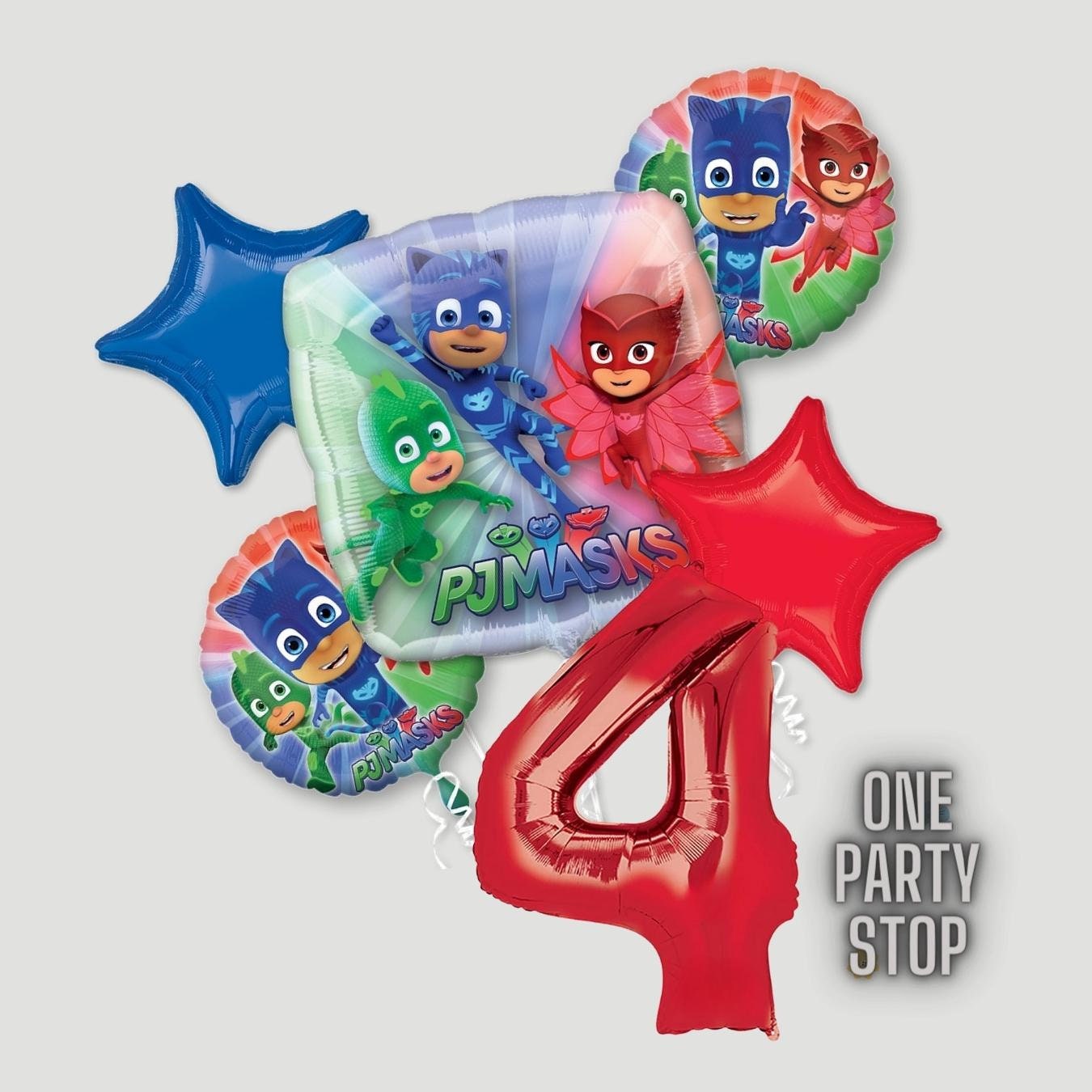 PJ Mask Balloon Bouquet - Anagram licensed | PJ Mask Birthday | Pj Masks decorations | Pj Masks Supplies | 4th | 5th birthday | 6th birthday