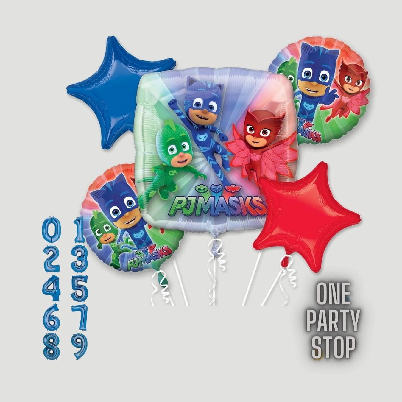 PJ Mask Balloon Bouquet - Anagram licensed | PJ Mask Birthday | Pj Masks decorations | Pj Masks Supplies | 4th | 5th birthday | 6th birthday