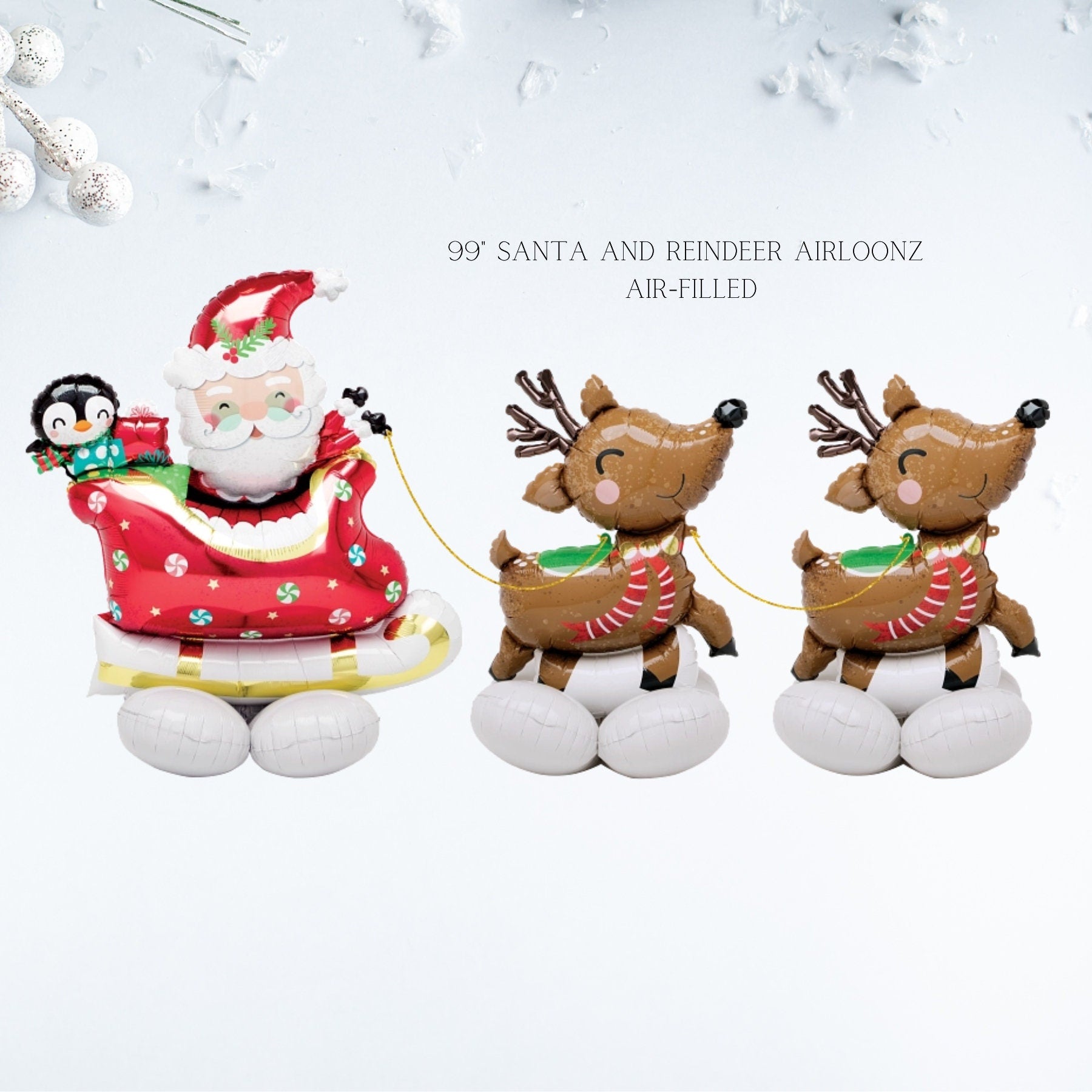 Adorable Reindeer, 30in | Christmas balloons | Christmas Decorations | Holiday Decorations | Christmas Party supplies | Santa Reindeers