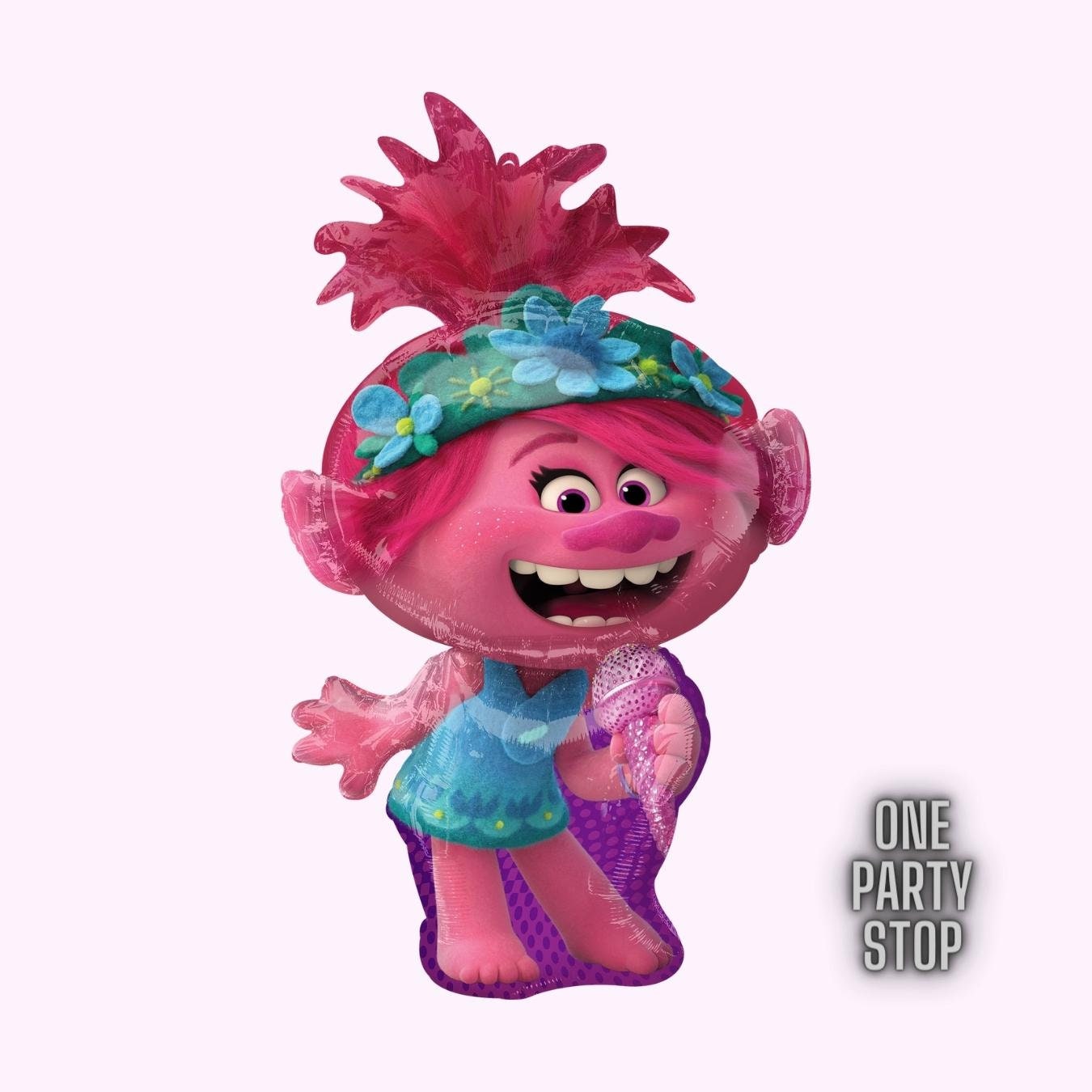 Trolls Poppy Balloons - Anagram Licensed | Trolls World Tour Balloon Bouquet | Trolls Airwalker Balloon | Trolls Birthday Decorations