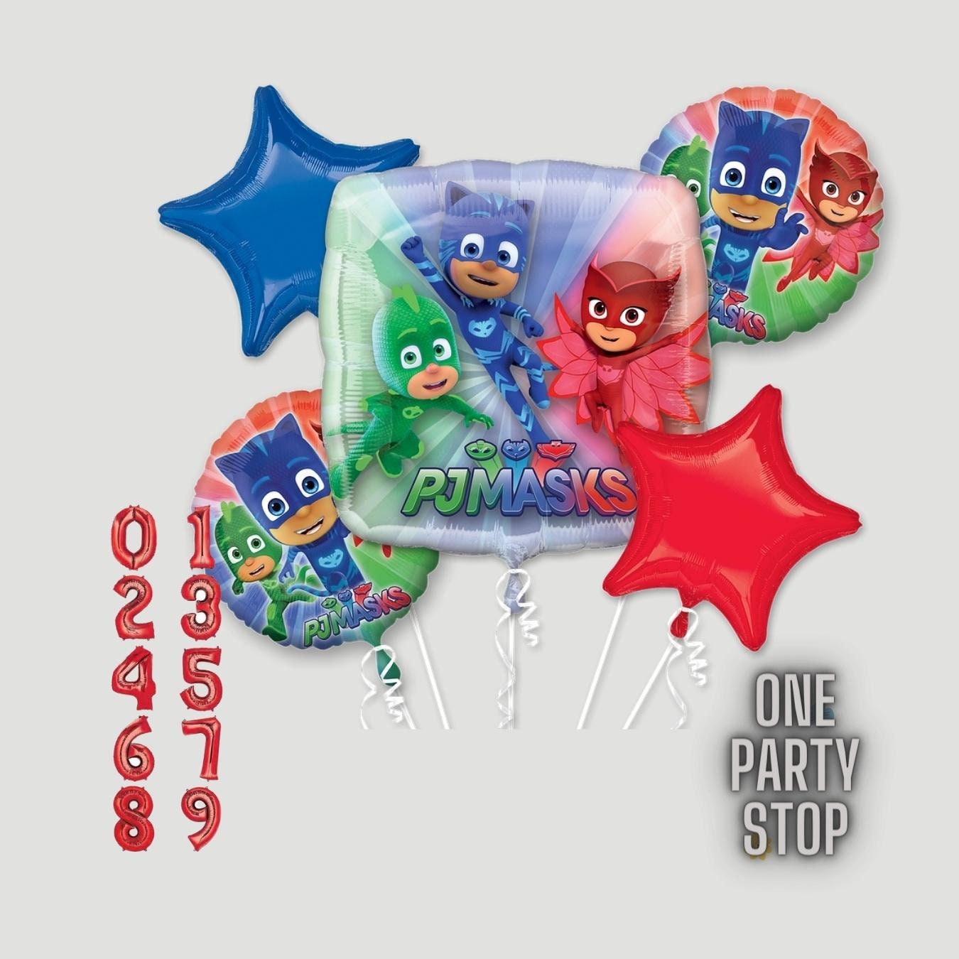 PJ Mask Balloon Bouquet - Anagram licensed | PJ Mask Birthday | Pj Masks decorations | Pj Masks Supplies | 4th | 5th birthday | 6th birthday