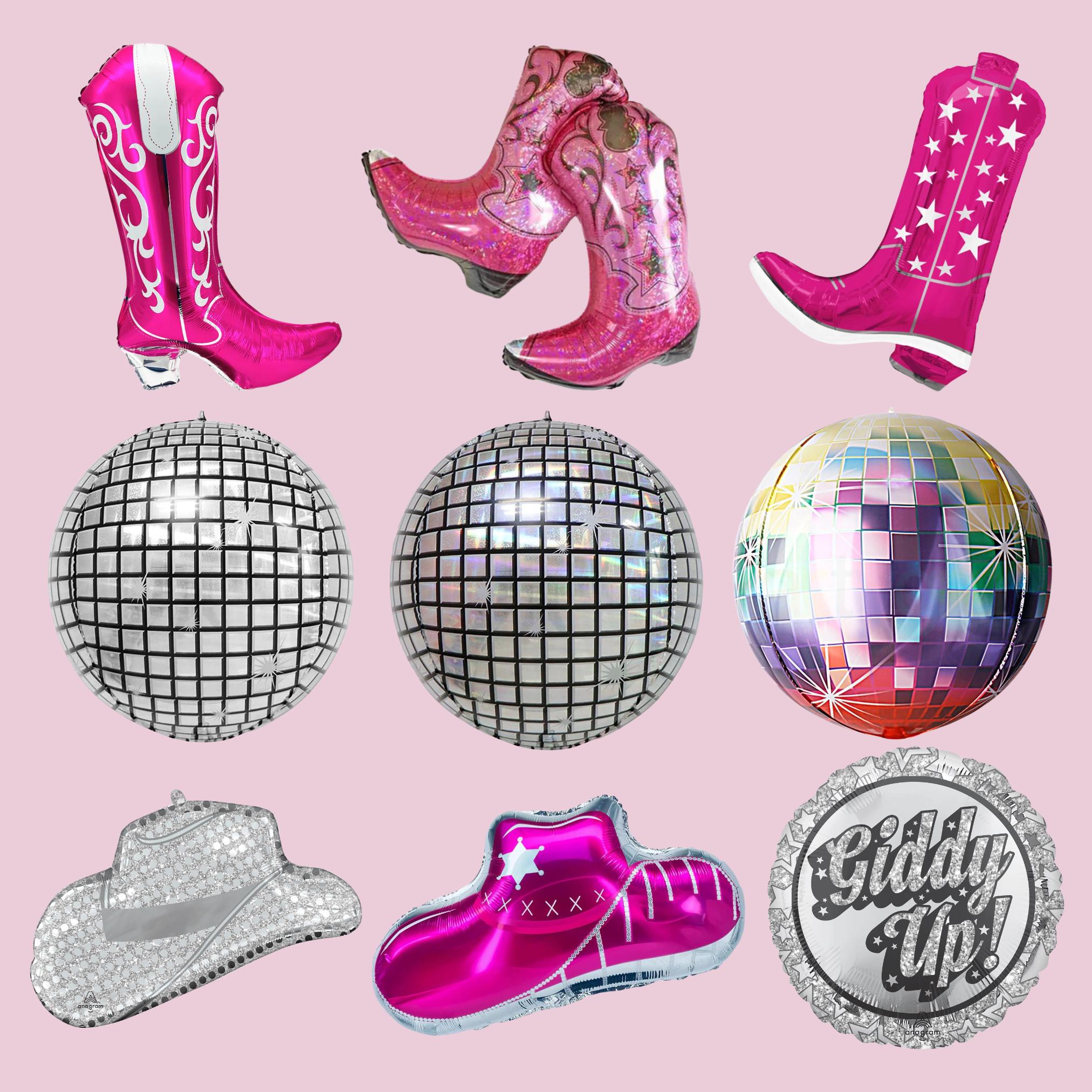 Disco Cowgirl Boot Balloon: Pink Western Party Decorations