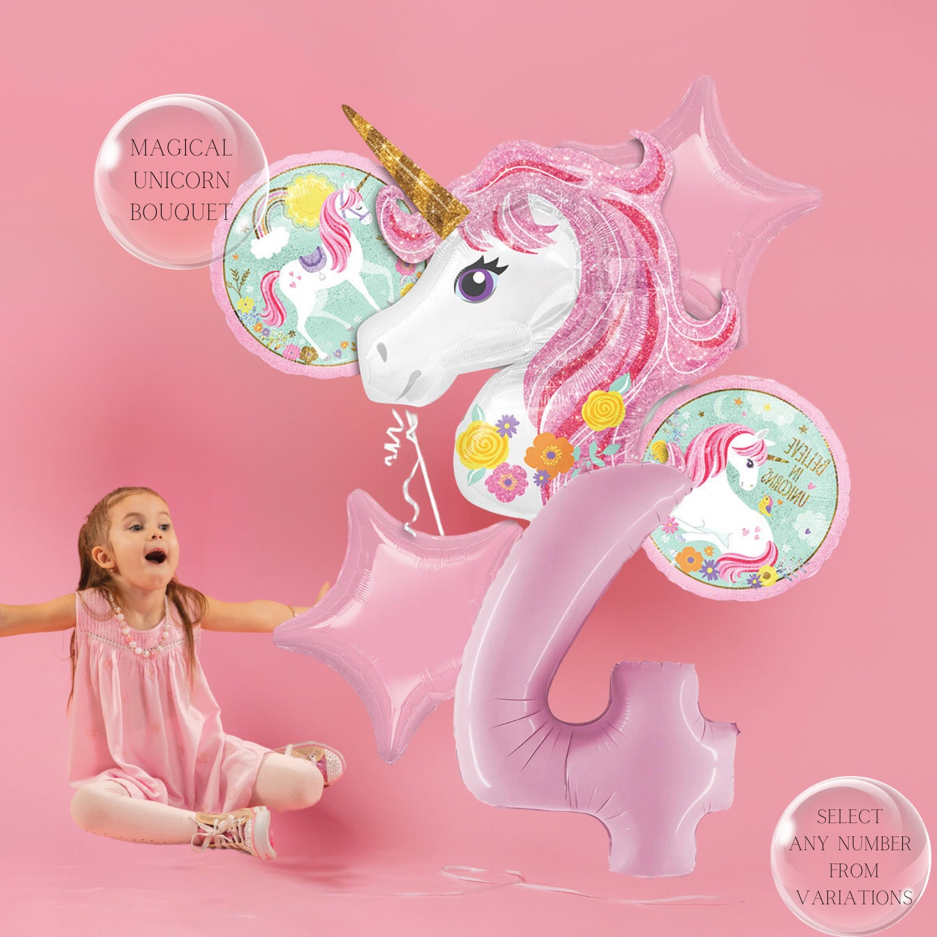25in Unicorn Balloon: Rainbow Birthday Party Decoration