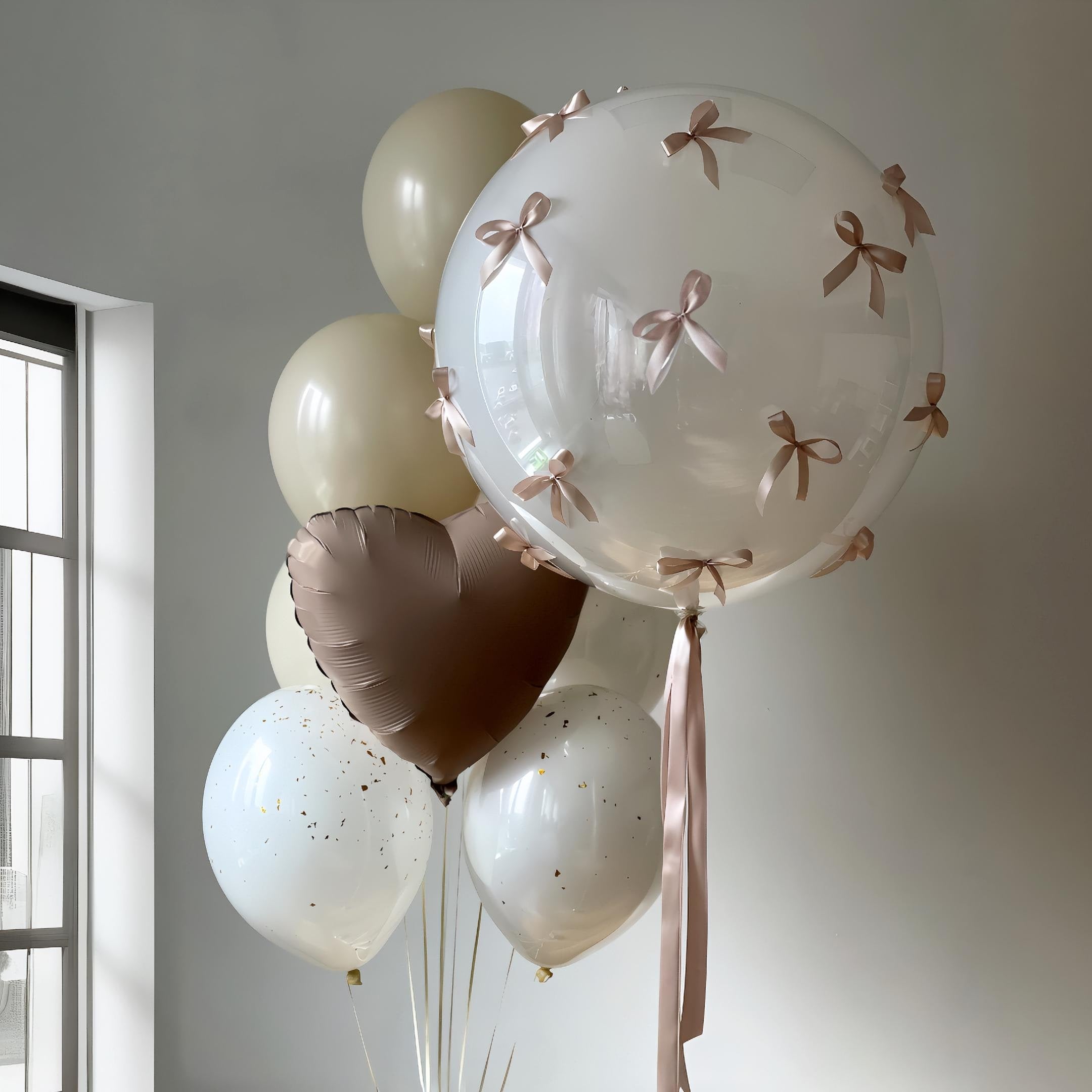 Bow Themed Balloons DYI | Trending Balloons | Nude Bow Birthday | Coquette trend | Romantic Balloon Bouquet | Bow Trend Birthday