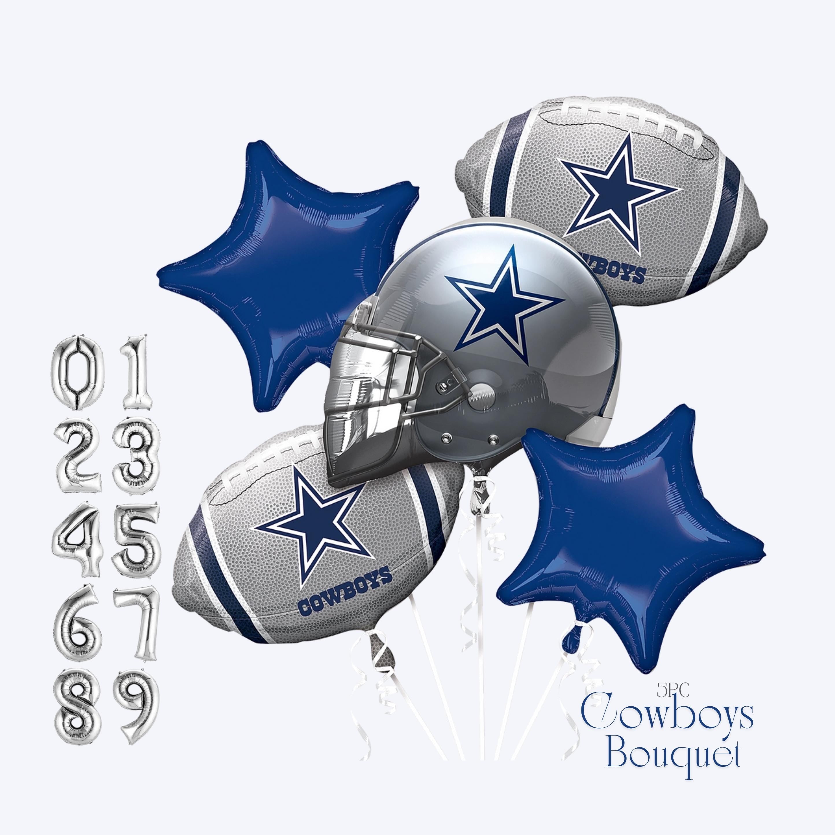 Dallas Cowboys Balloons - Anagram Licensed | Cowboys Balloon Bouquet | American Football Cowboys Helmet | Sports Balloons