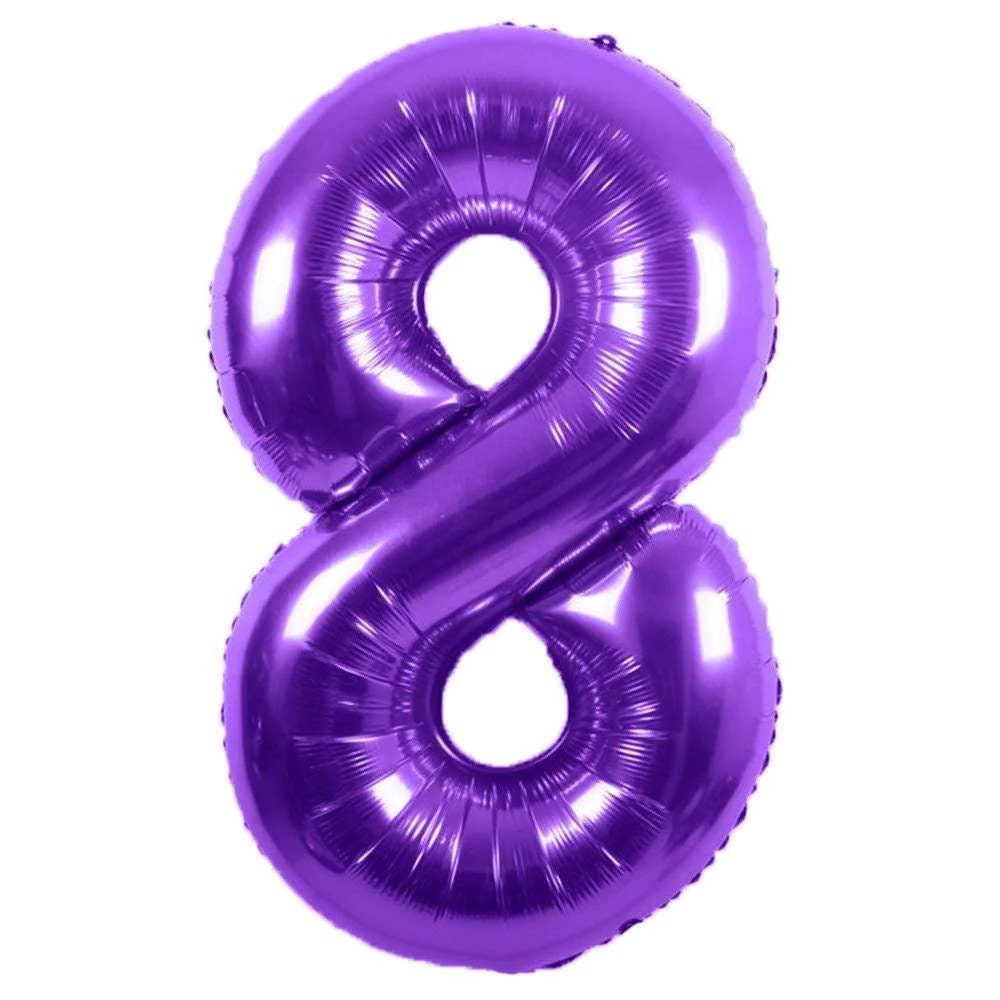 34" Purple Number Balloon: Foil Mylar Party Decoration