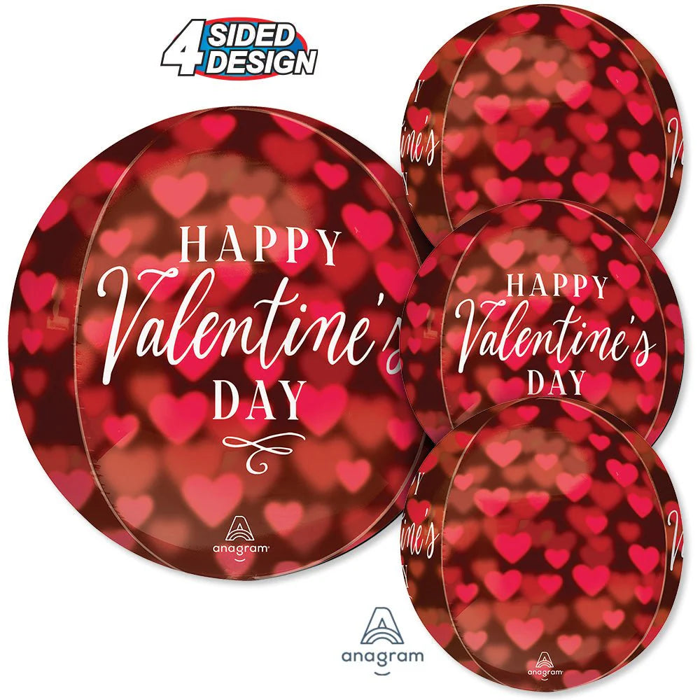 16 inch HAPPY VALENTINE'S DAY ROMANTIC GLOW HEARTS ORBZ