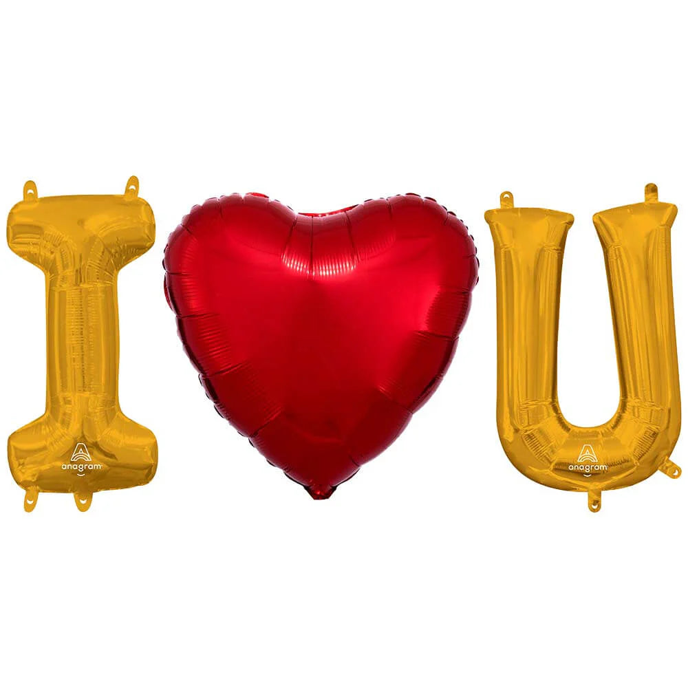 16 inch I (HEART) U - ANAGRAM LETTERS KIT (AIR-FILL ONLY)