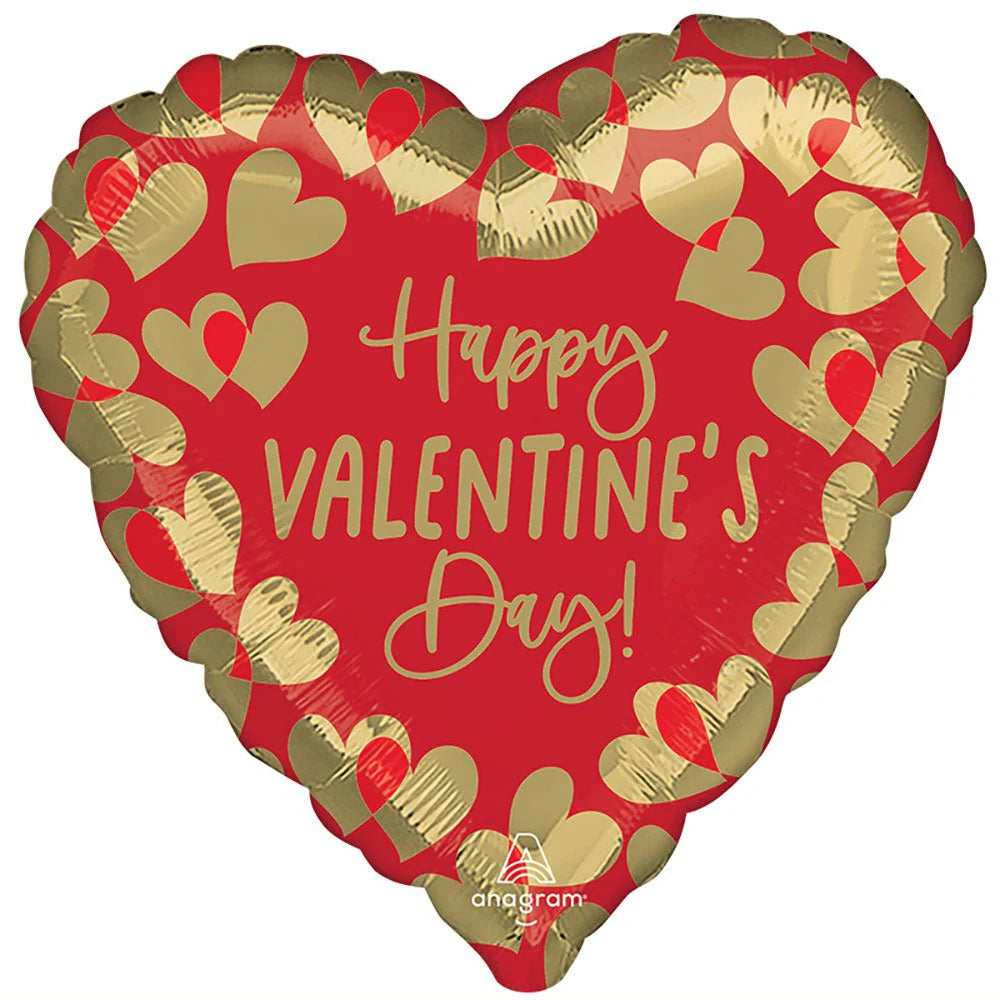 17 inch GOLDEN HAPPY VALENTINE'S DAY