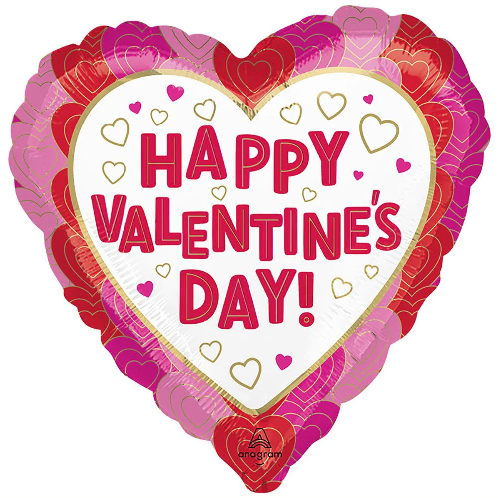 17 inch HAPPY VALENTINE'S DAY WRAPPED IN HEARTS