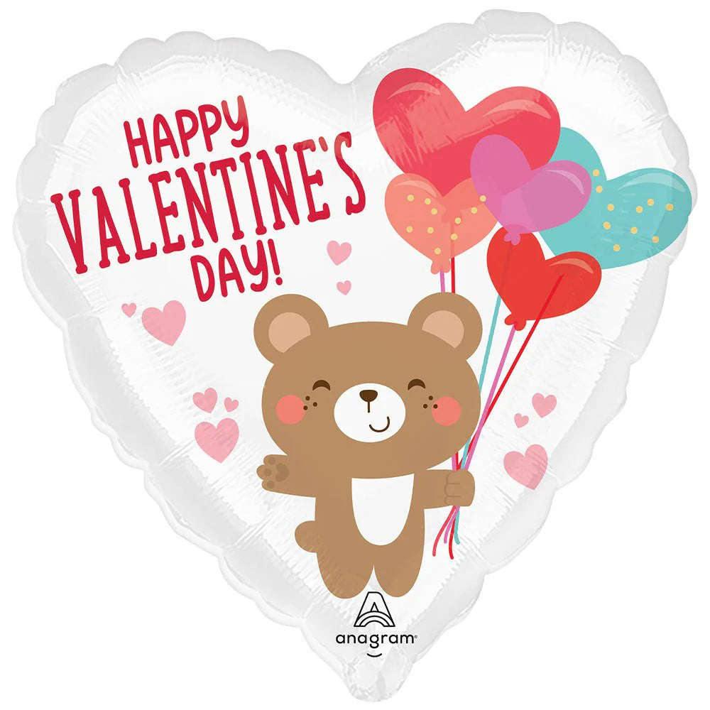 18 inch HAPPY VALENTINE'S DAY BEAR HUG HEART