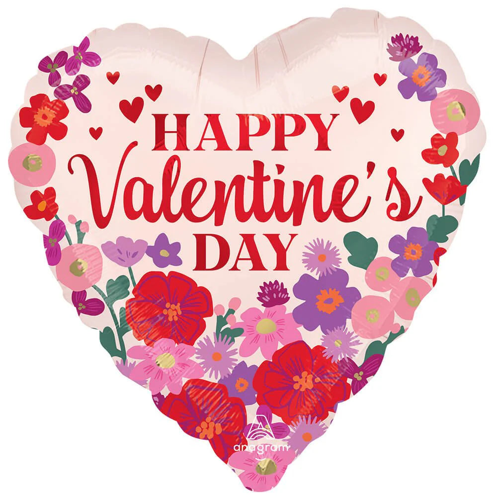 18 inch HAPPY VALENTINE'S DAY SATIN FLORAL CHINTZ