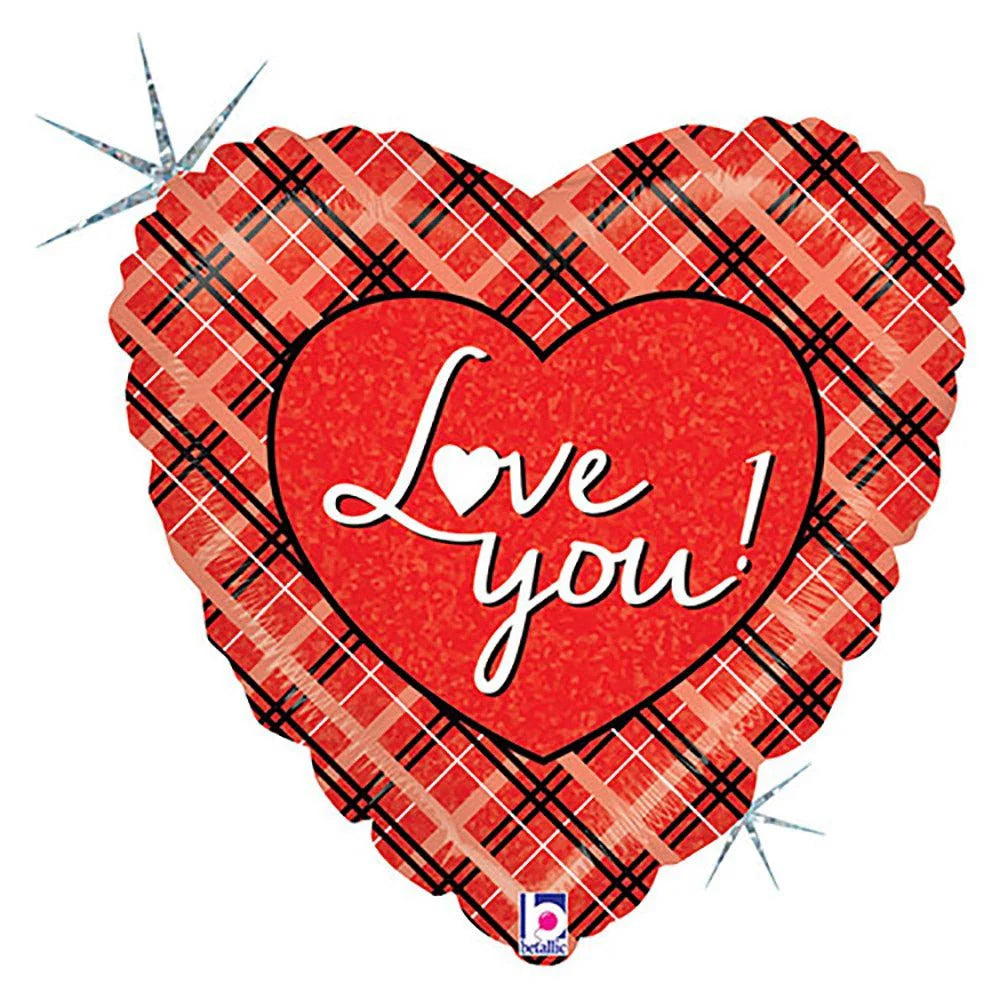 18 inch LOVE YOU PLAID
