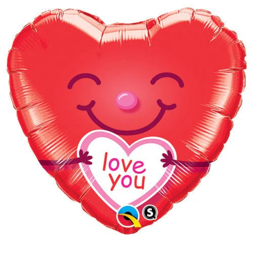 18 inch LOVE YOU SMILEY HEART