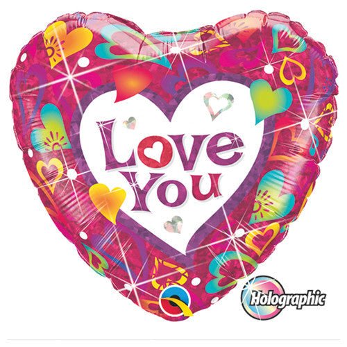 18 inch LOVE YOU VIBRANT HEARTS