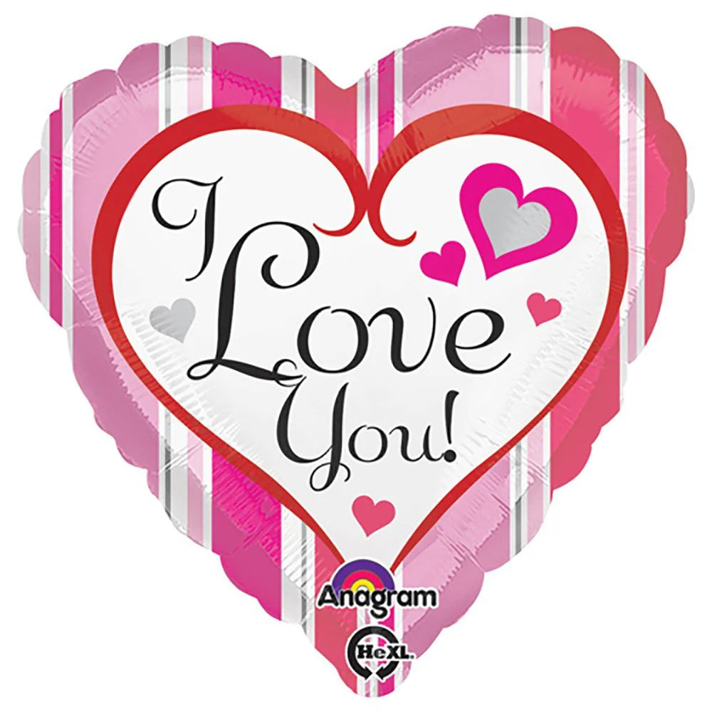 18 inch PINK STRIPES LOVE YOU