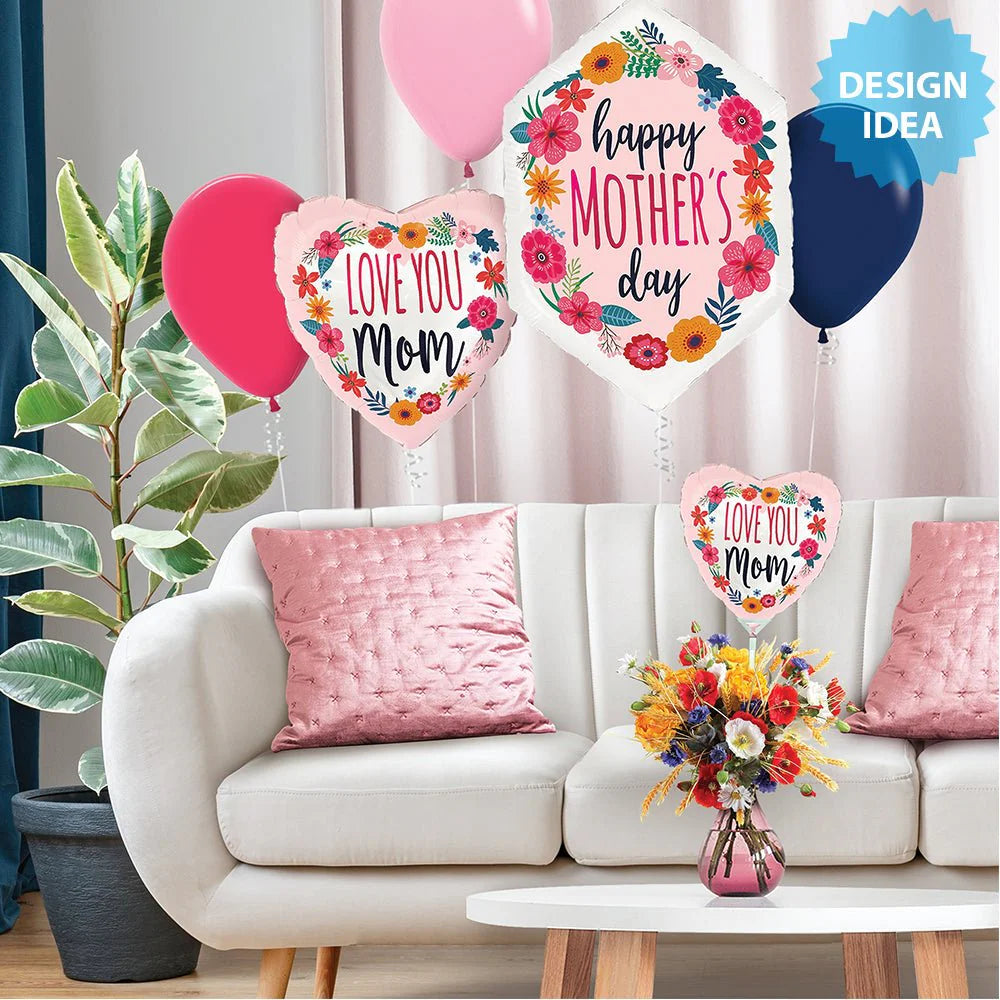 18 inch SATIN LOVE YOU MOM BLOSSOMS