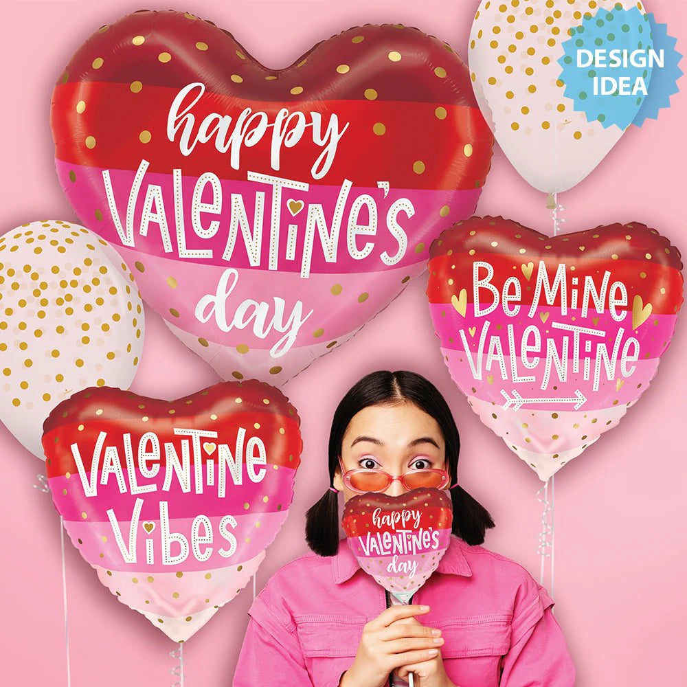 18 inch SATIN STRIPES BE MINE VALENTINE