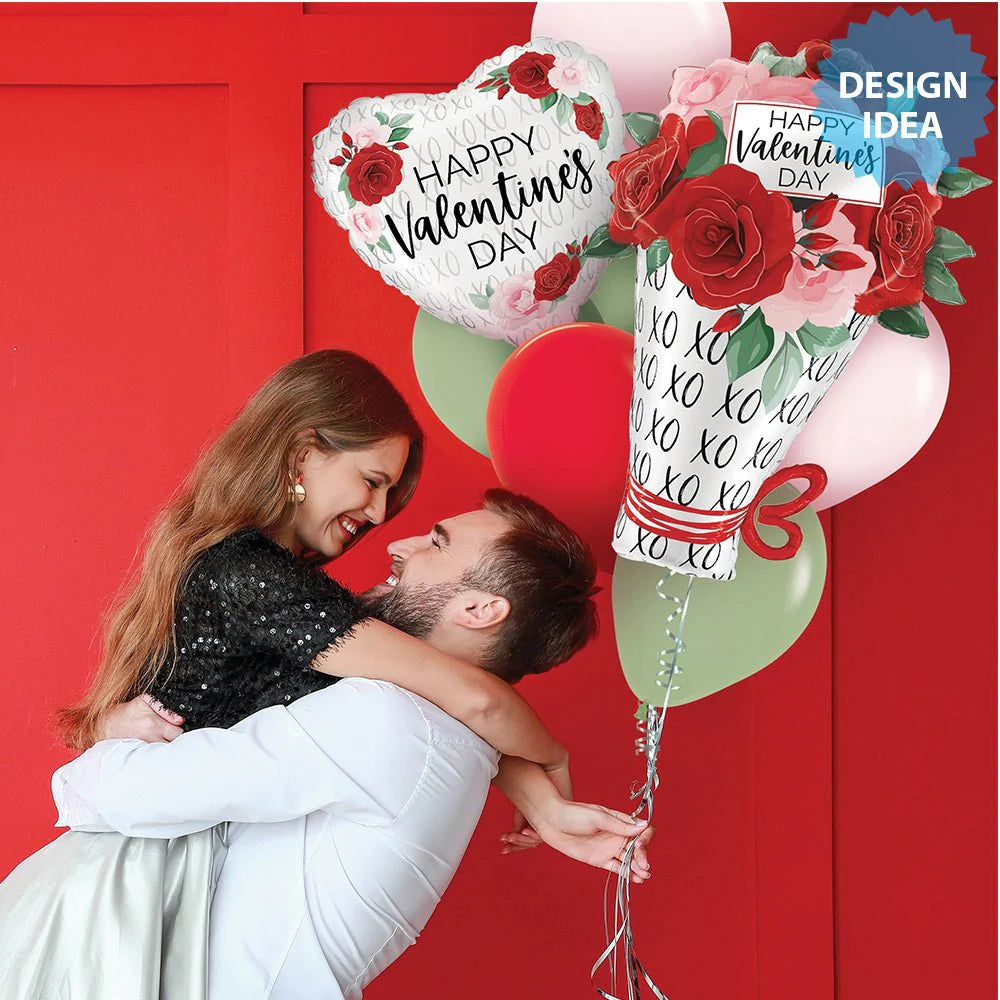 18 inch SATIN WHITE VALENTINE ROSES
