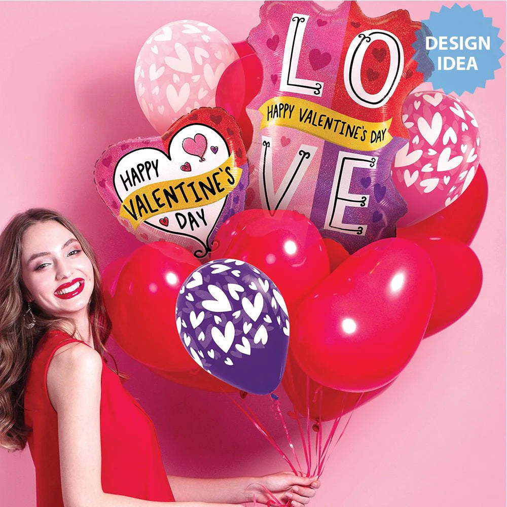 18 inch VALENTINE COLOR BLOCK HOLOGRAPHIC
